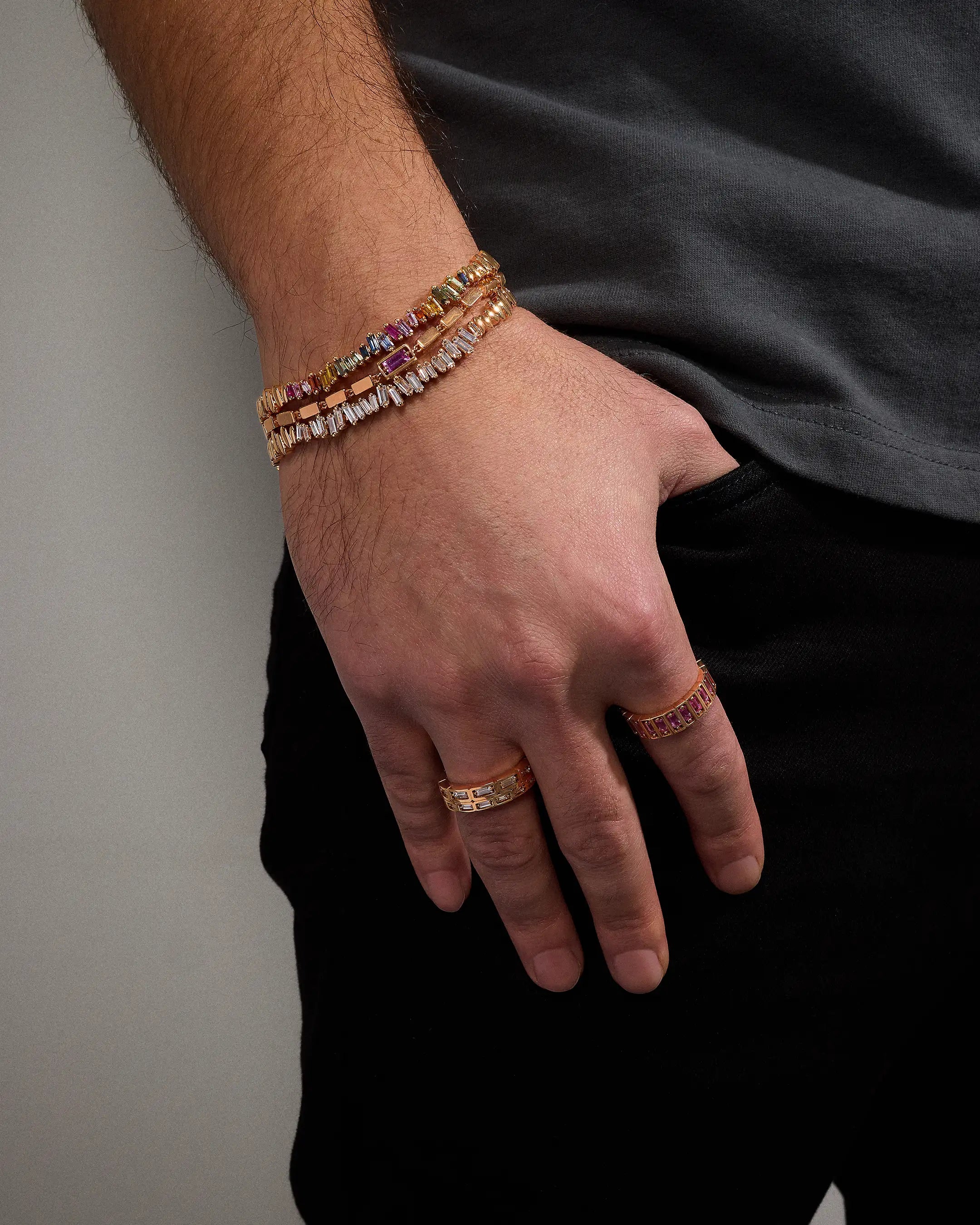 Inlay Large Vertical Pink Sapphire Eternity Band