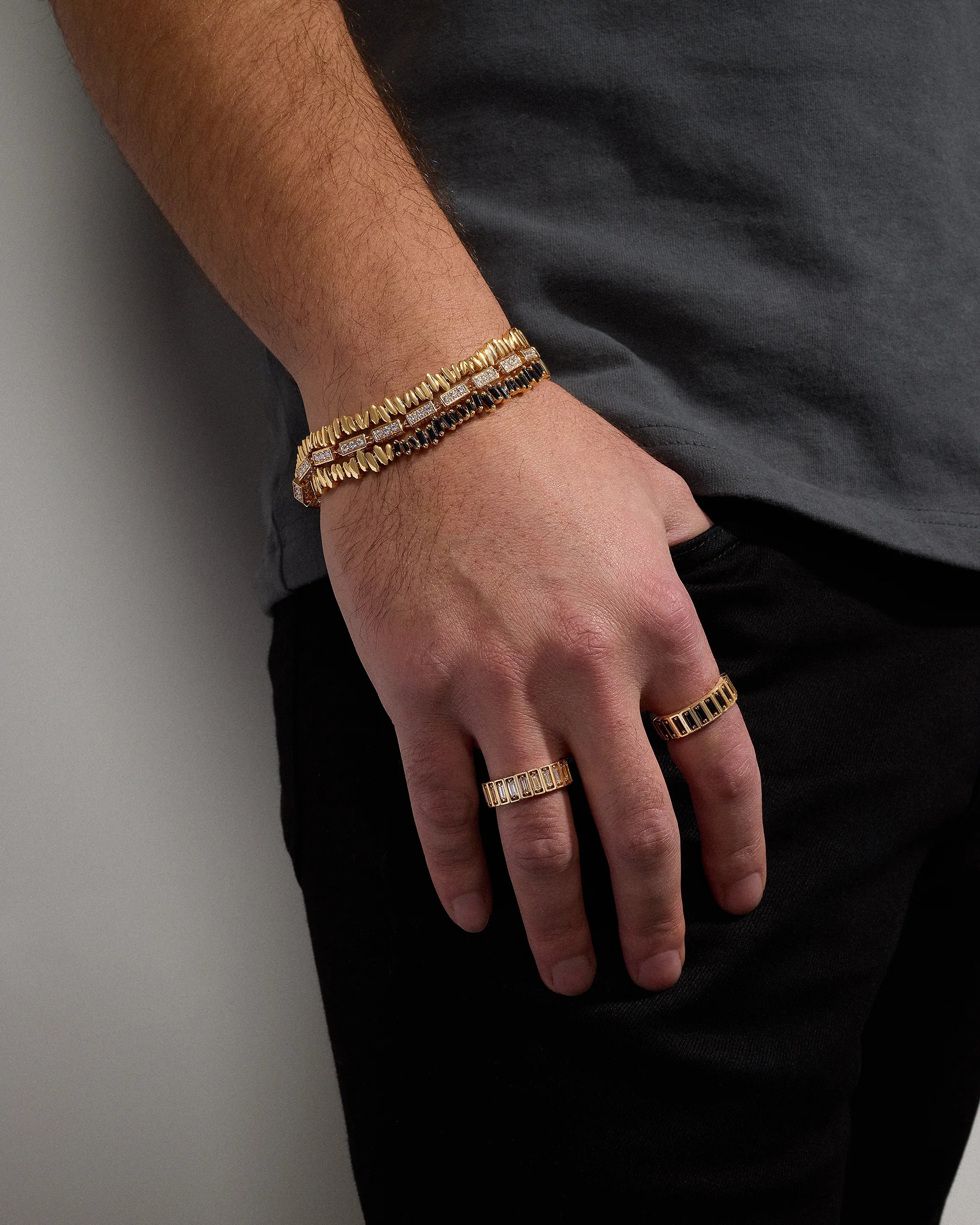 Suzanne Kalan Men's Golden Tennis Bracelet in 18k yellow gold