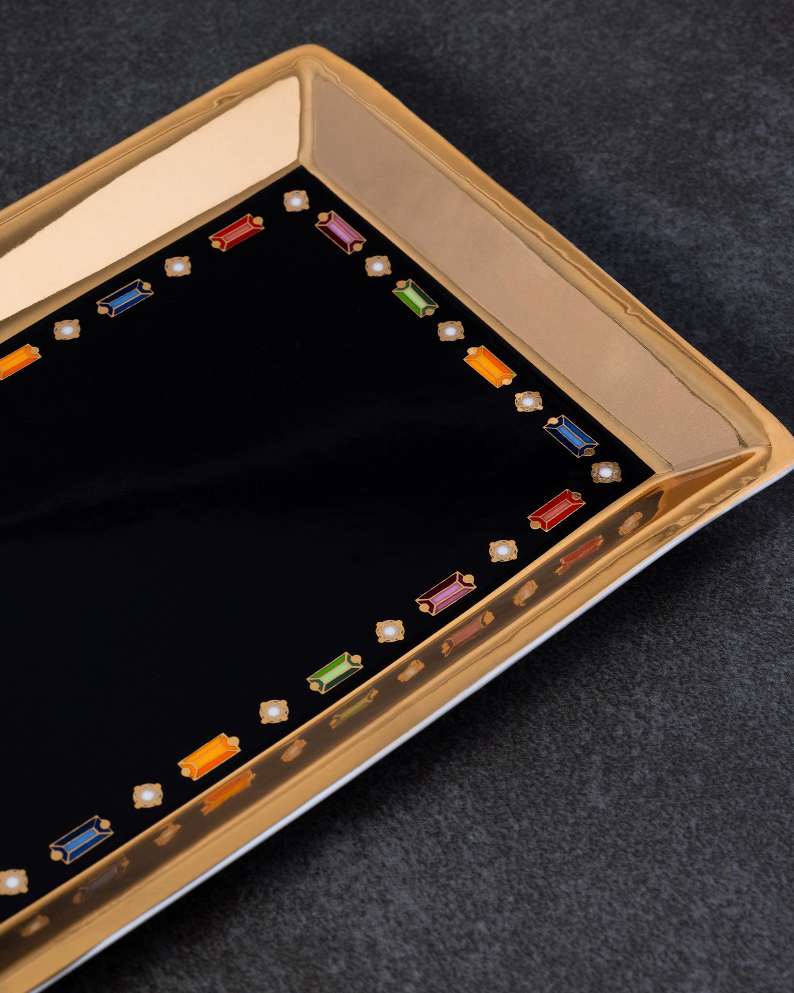 Suzanne Kalan Metallic Gold Rainbow Baguette Jewelry Tray