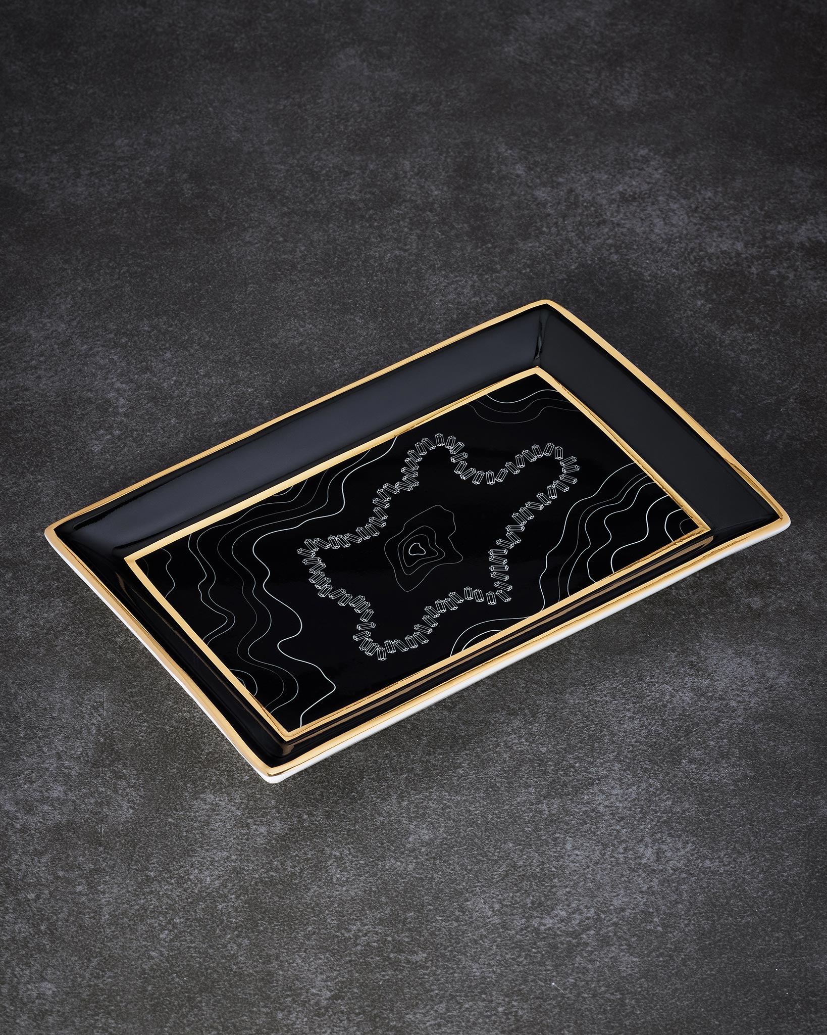 Suzanne Kalan Abstract Baguette Diamond Jewelry Tray