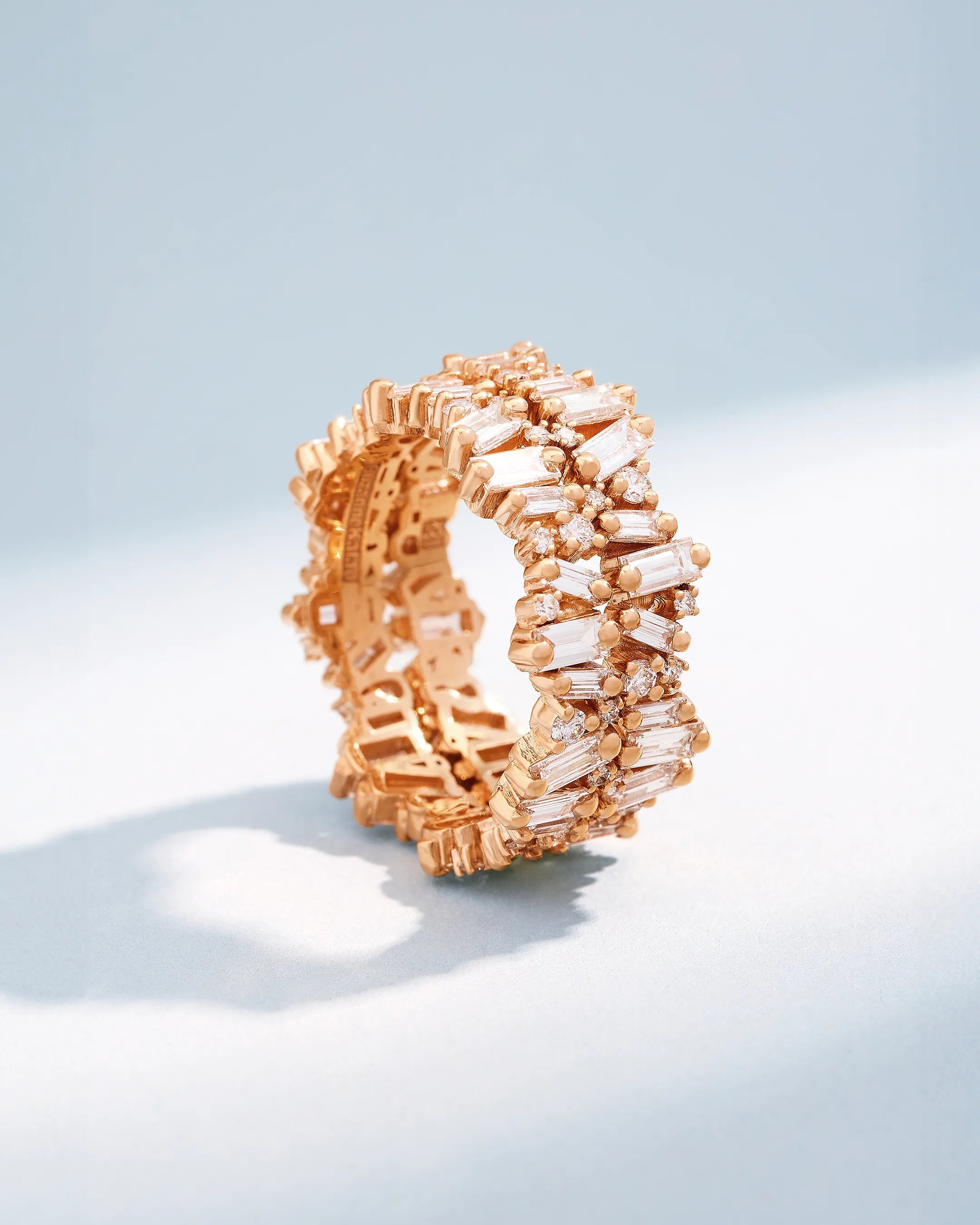 Suzanne Kalan Classic Diamond Milli Icon Eternity Ring Jackets in 18k rose gold
