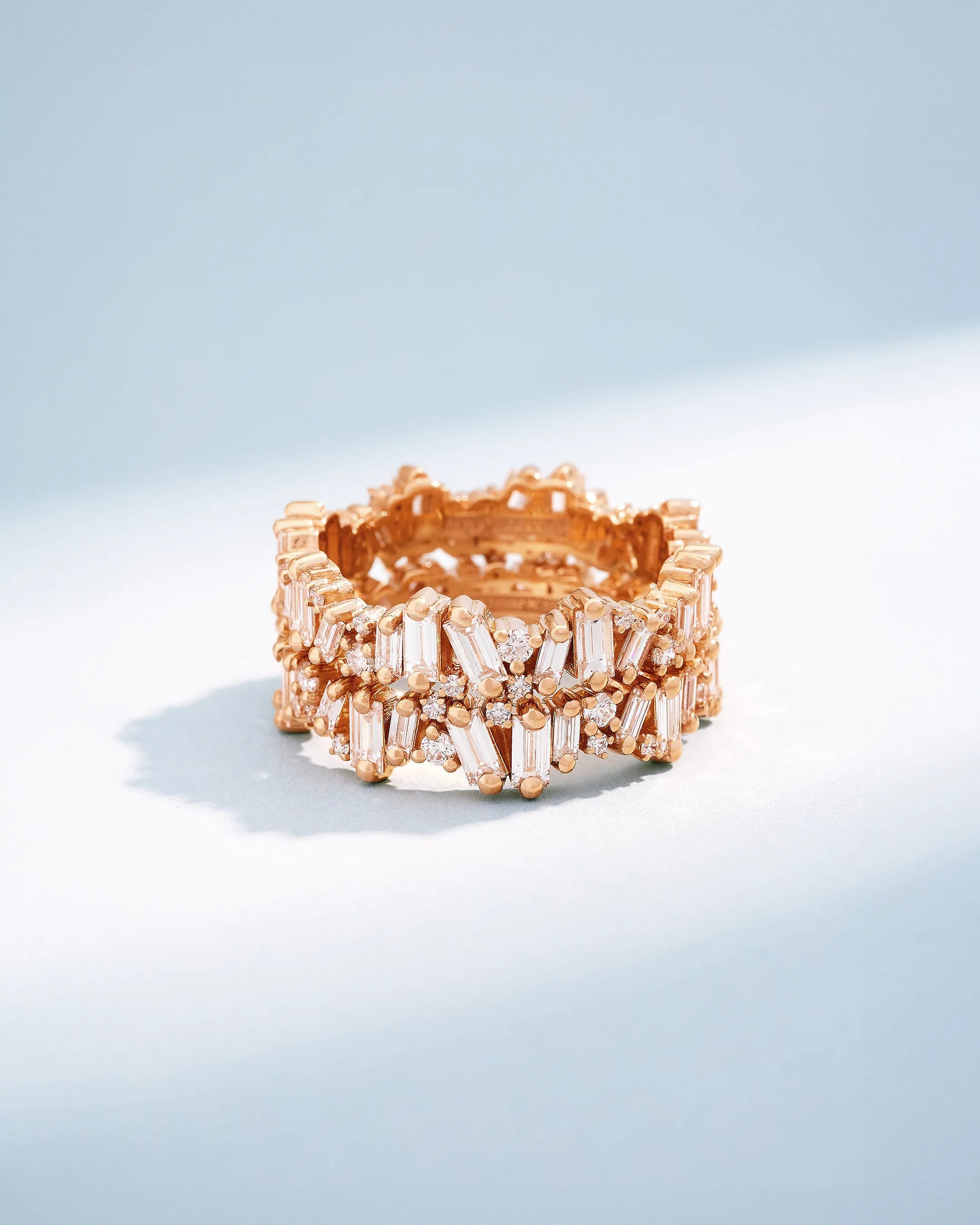 Suzanne Kalan Classic Diamond Milli Icon Eternity Ring Jackets in 18k rose gold