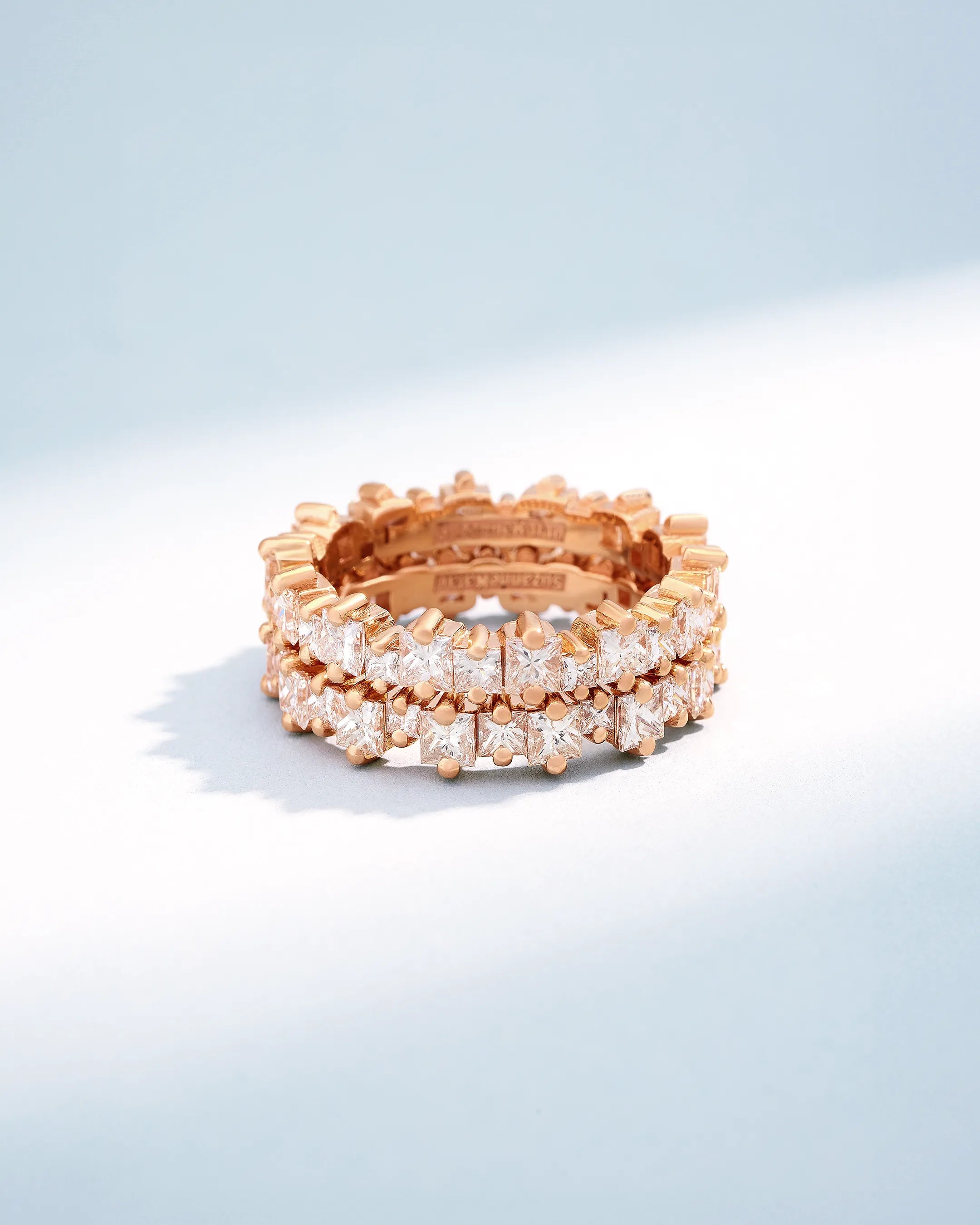 Suzanne Kalan Princess Diamond Milli Eternity Ring Jackets in 18k rose gold