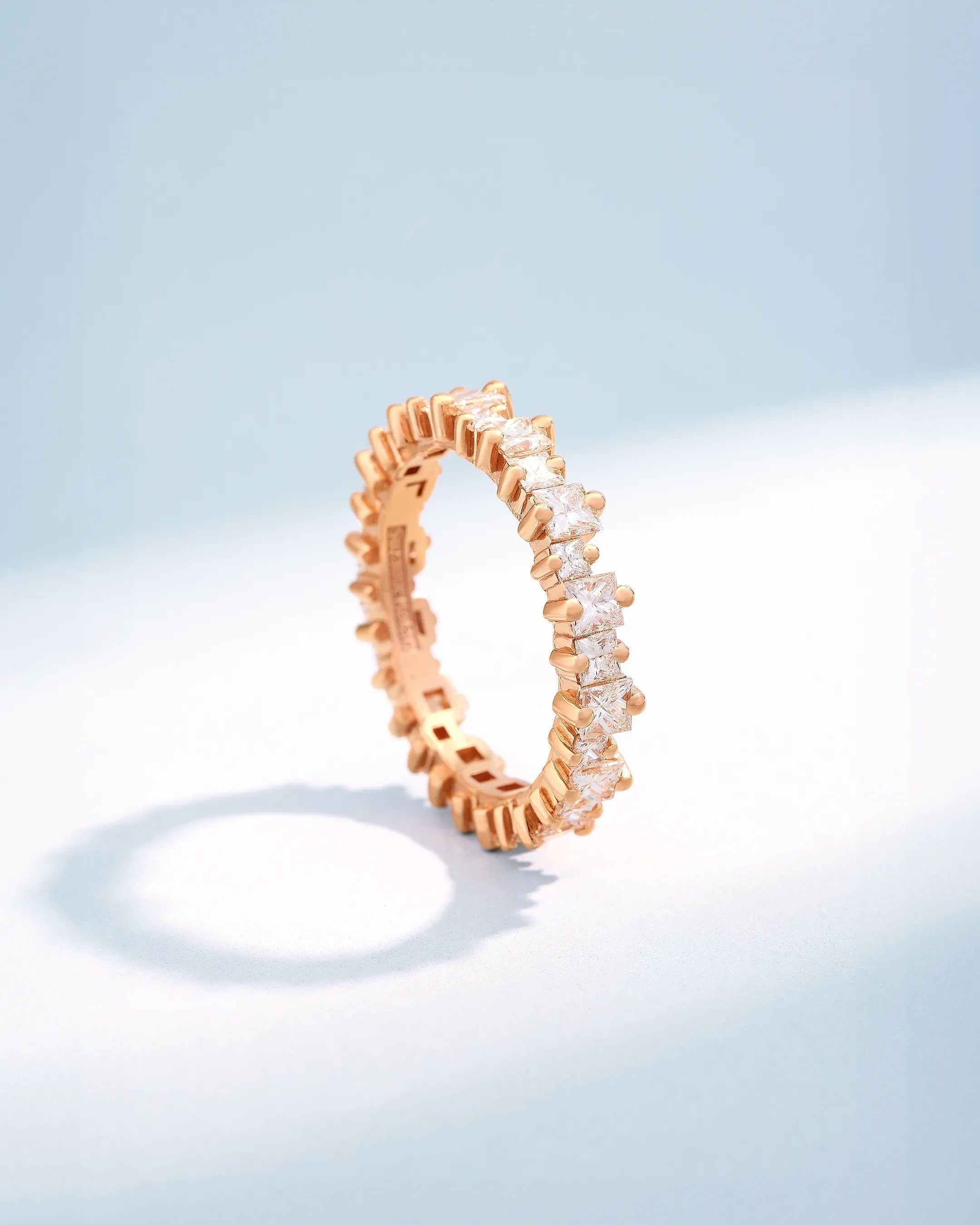 Suzanne Kalan Princess Diamond Milli Eternity Ring Jacket in 18k rose gold