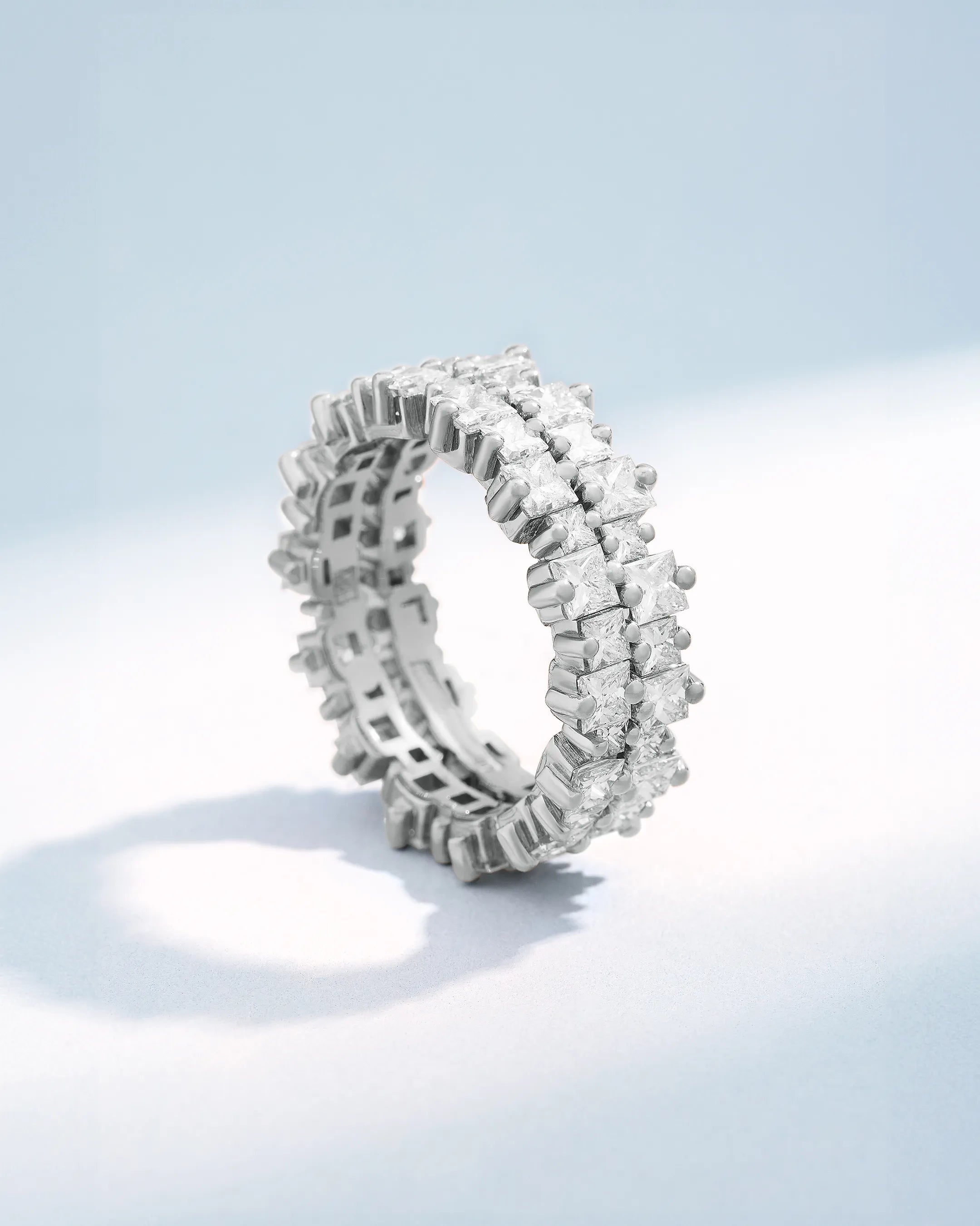Suzanne Kalan Princess Diamond Milli Eternity Ring Jackets in 18k white gold