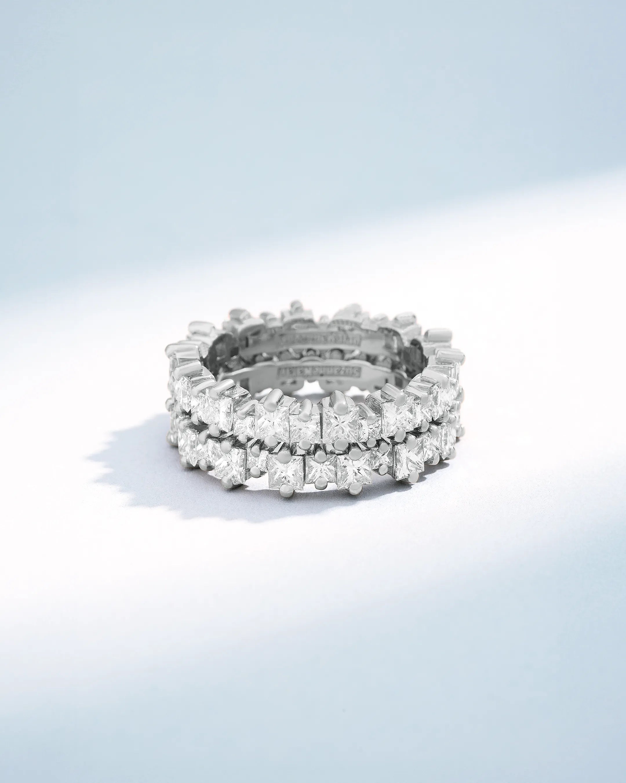 Suzanne Kalan Princess Diamond Milli Eternity Ring Jackets in 18k white gold