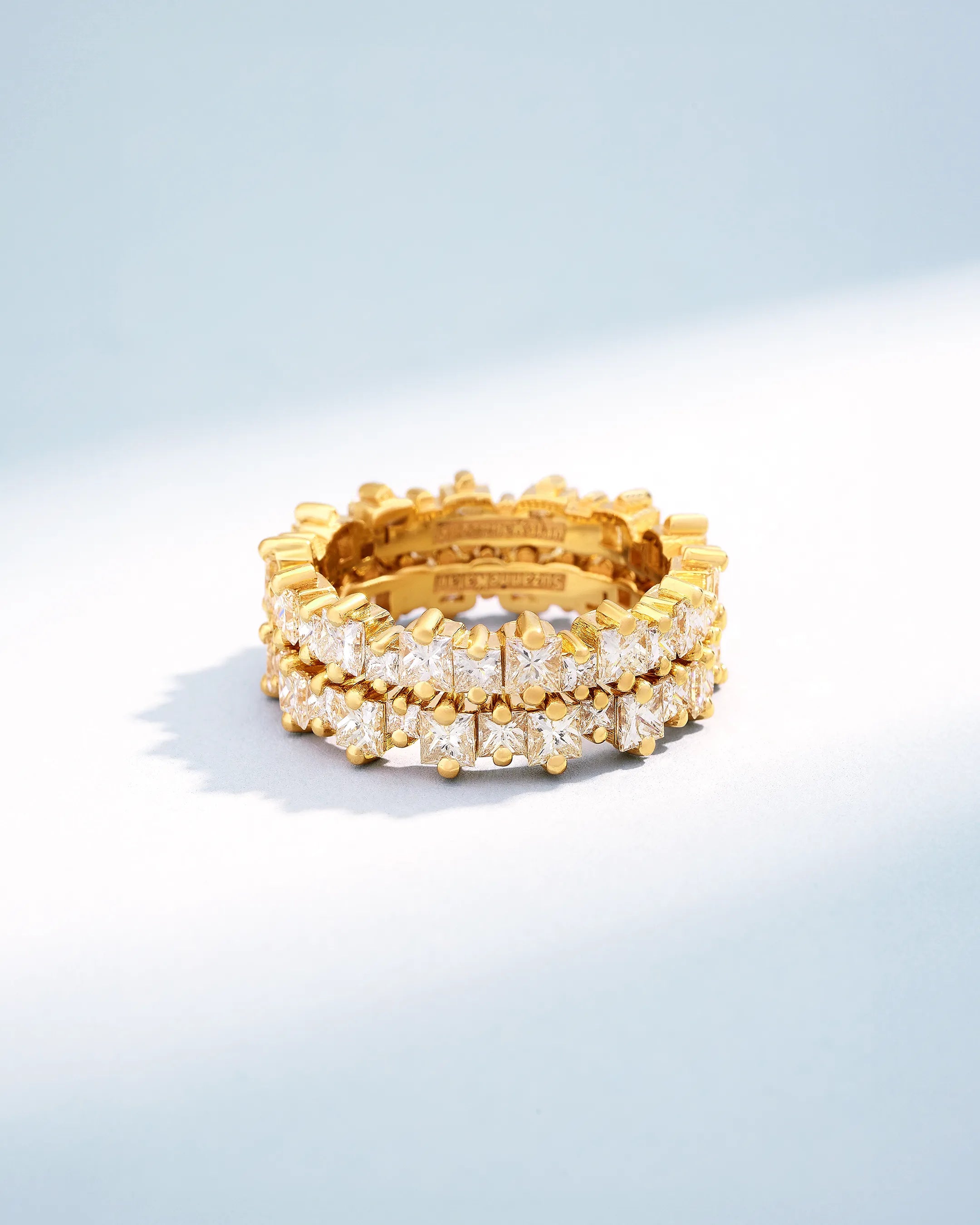 Suzanne Kalan Princess Diamond Milli Eternity Ring Jackets in 18k yellow gold