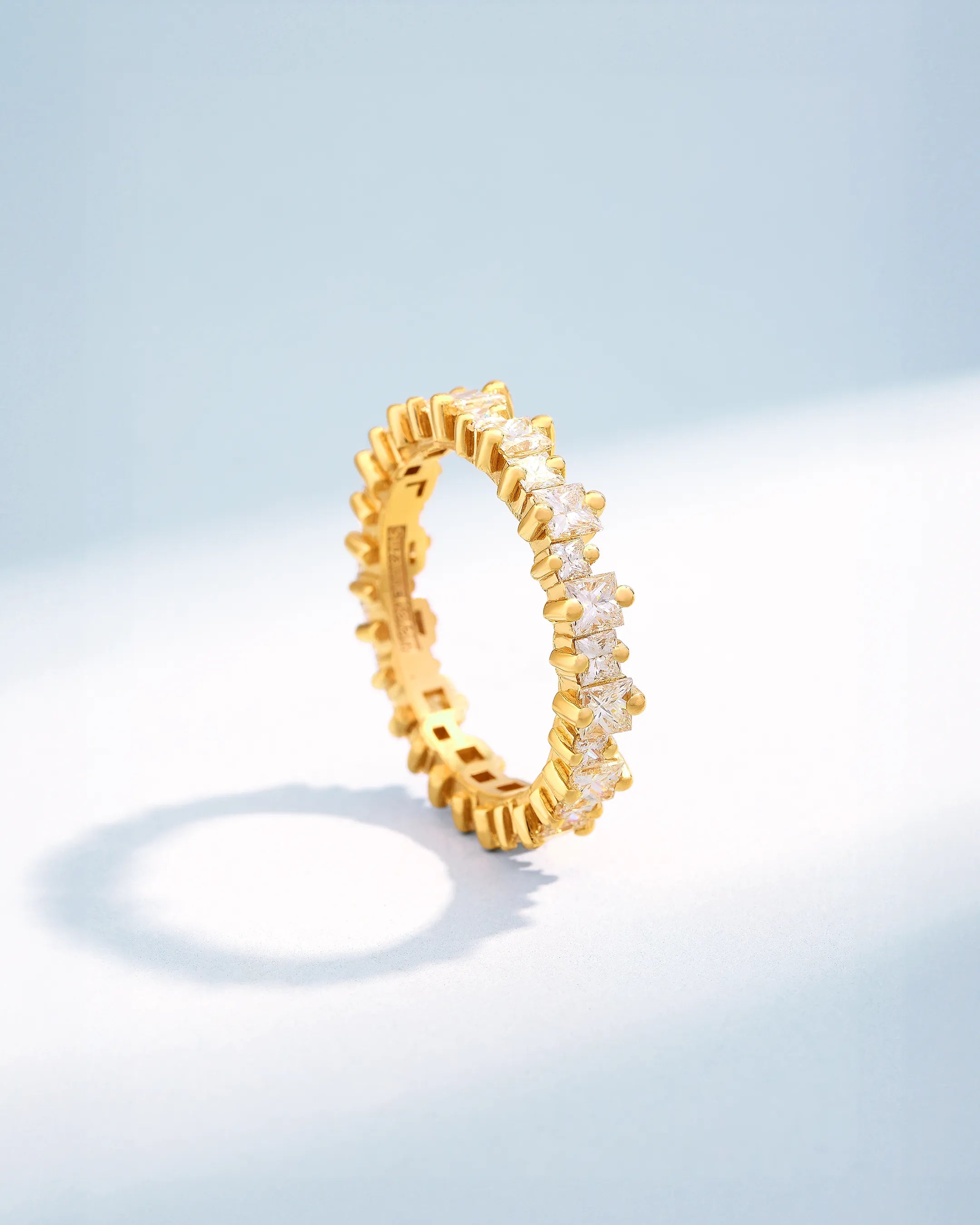 Suzanne Kalan Princess Diamond Milli Eternity Ring Jacket in 18k yellow gold