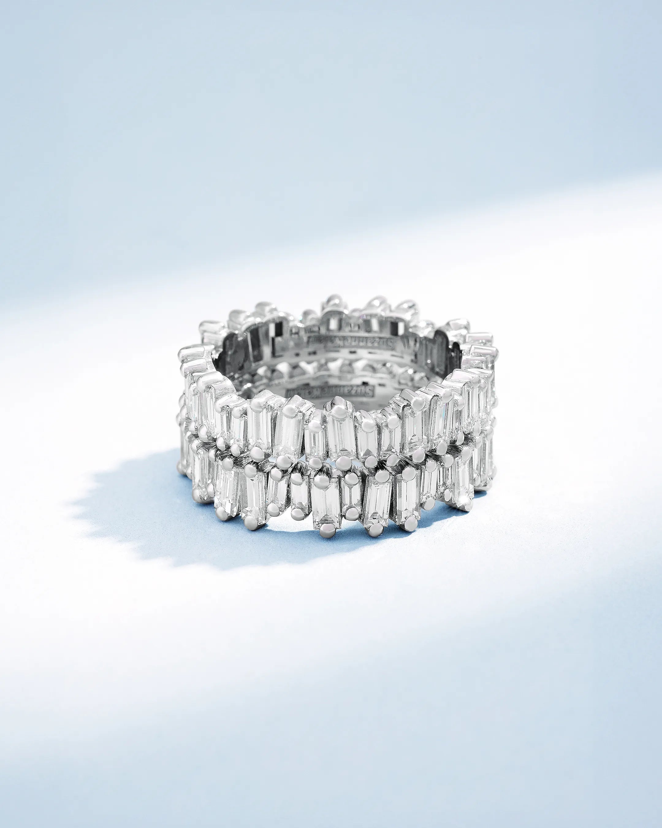 Suzanne Kalan Classic Diamond Milli Baguette Eternity Ring Jackets in 18k white gold