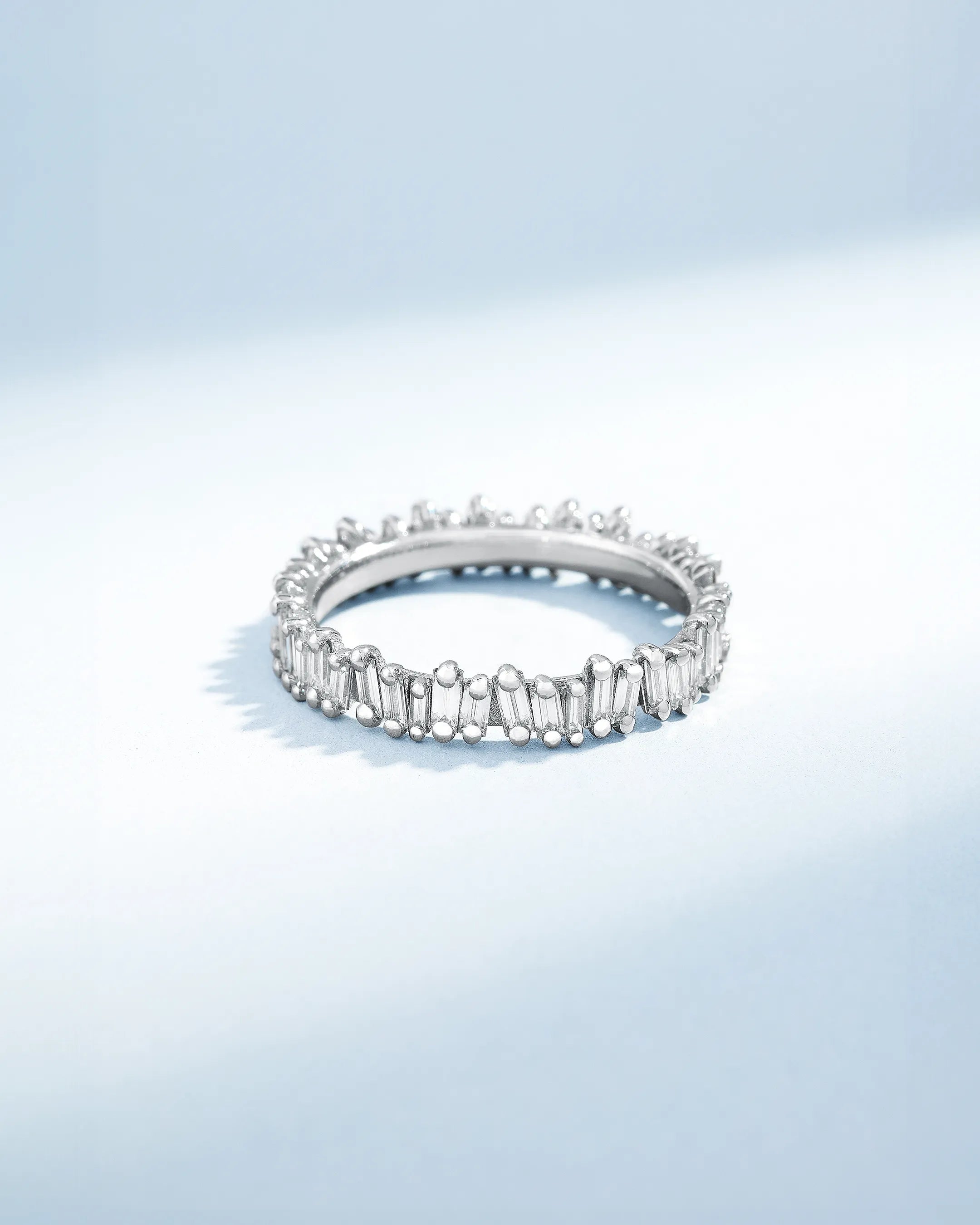 Suzanne Kalan Classic Diamond Midi Baguette Eternity Ring Jacket in 18k white gold