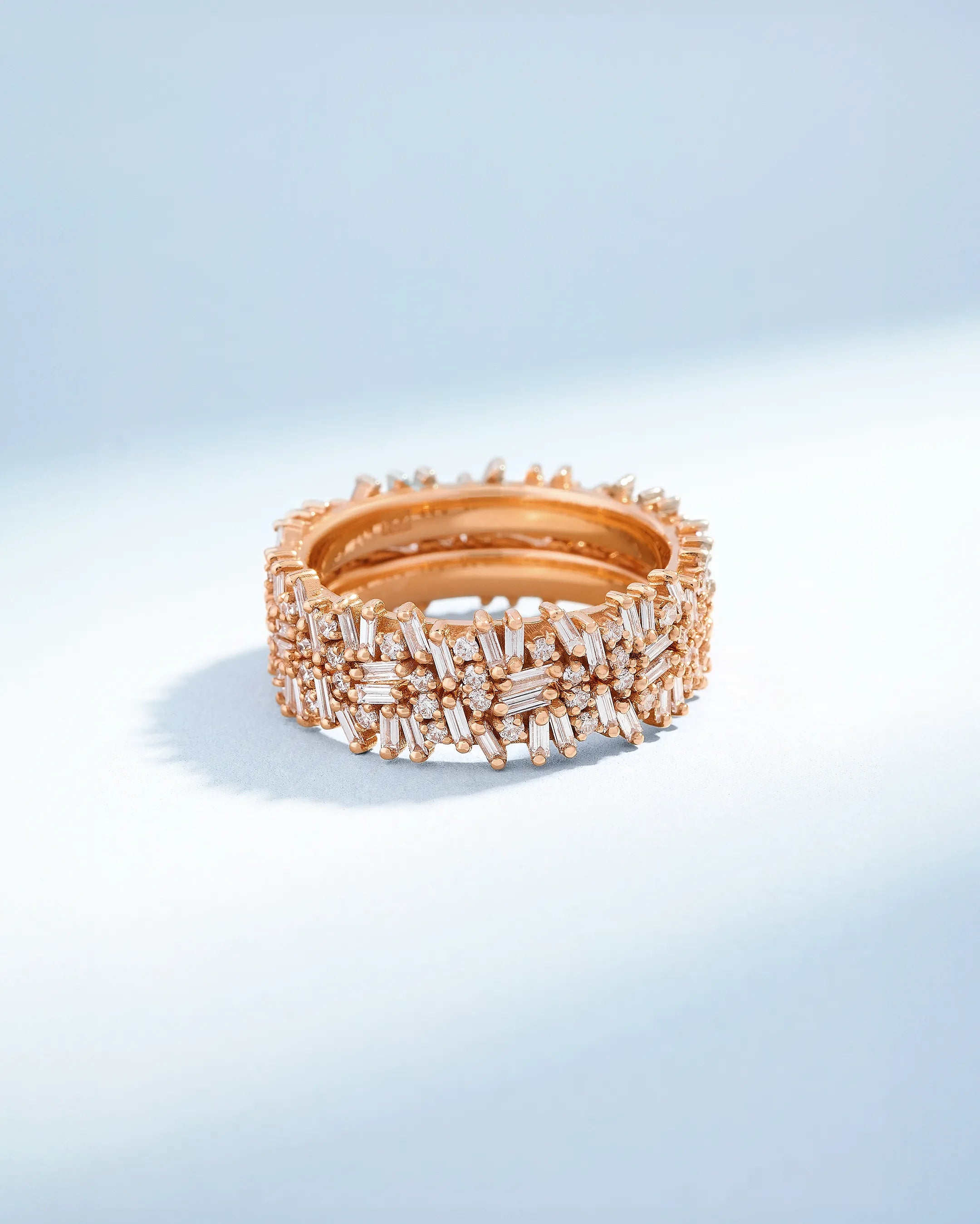 Suzanne Kalan Classic Diamond Midi Icon Eternity Ring Jackets in 18k rose gold