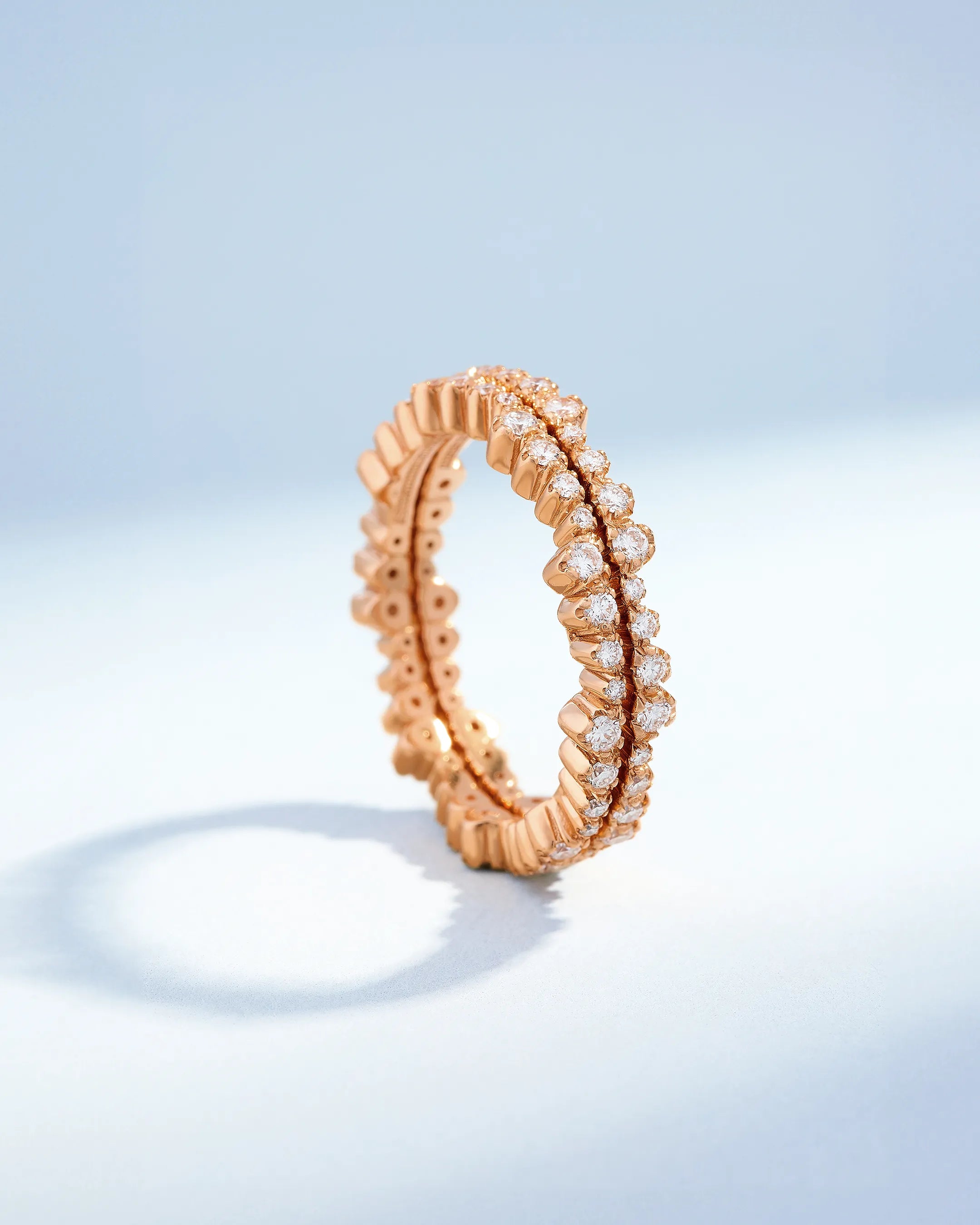 Classic Pave Diamond Ivy Eternity Ring Jackets in 18k rose gold