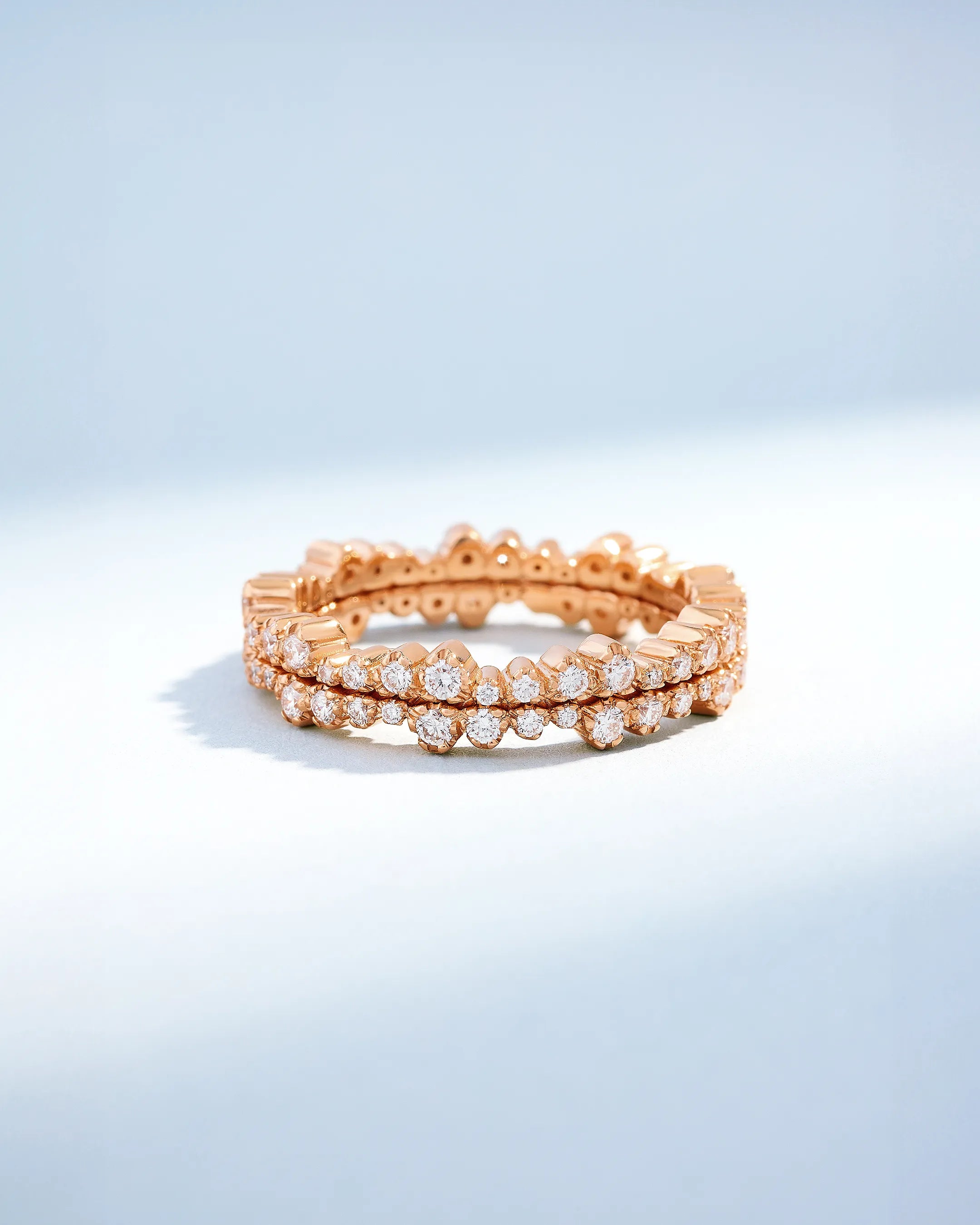 Classic Pave Diamond Ivy Eternity Ring Jackets in 18k rose gold