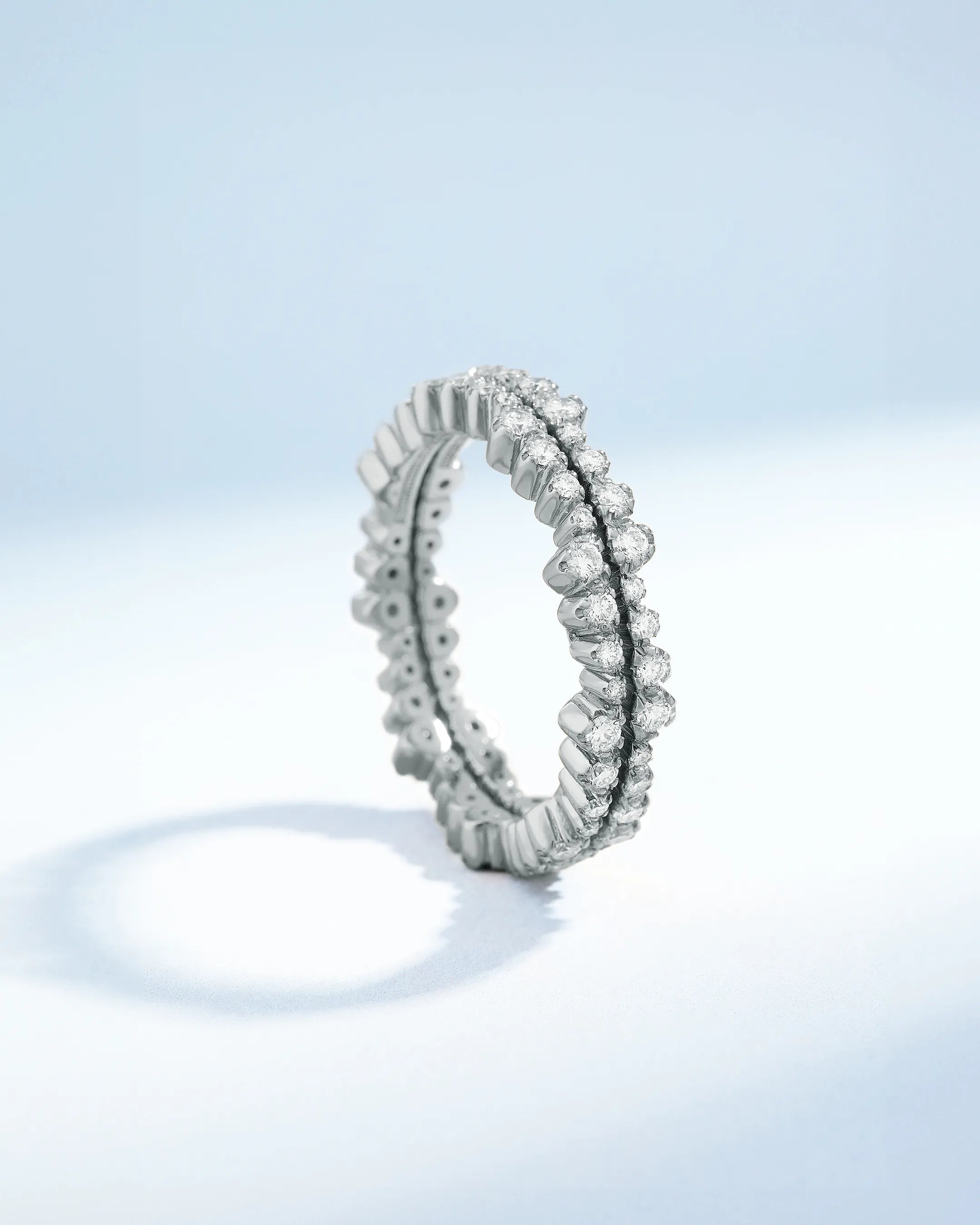 Classic Pave Diamond Ivy Eternity Ring Jackets in 18k white gold