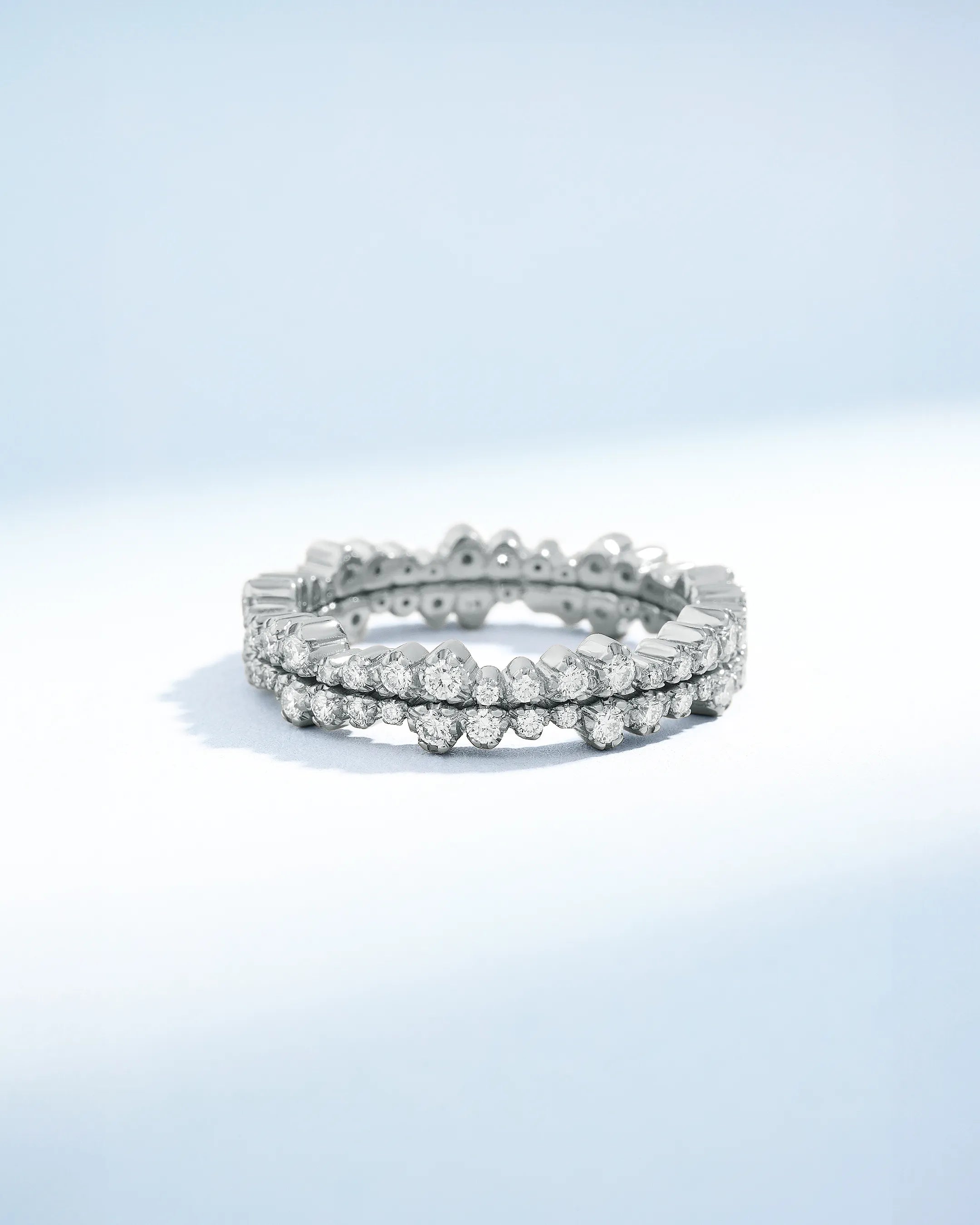 Classic Pave Diamond Ivy Eternity Ring Jackets in 18k white gold