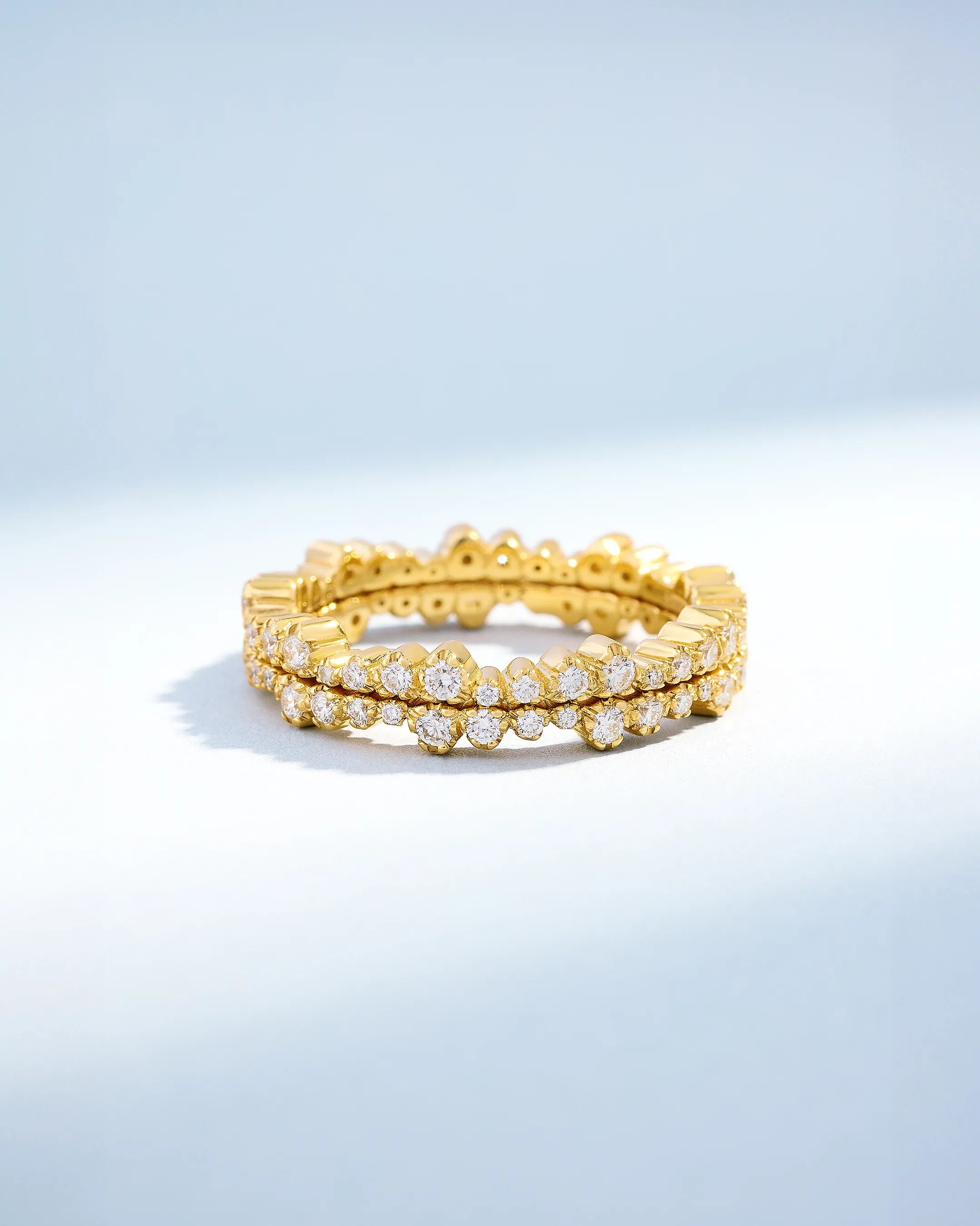 Classic Pave Diamond Ivy Eternity Ring Jackets in 18k yellow gold