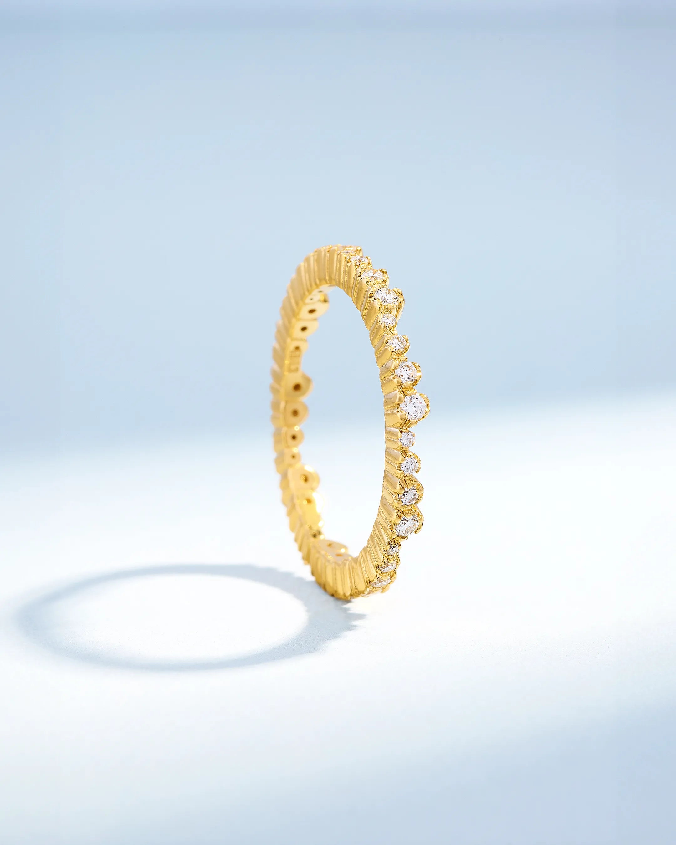 Classic Pave Diamond Ivy Eternity Ring Jacket in 18k yellow gold