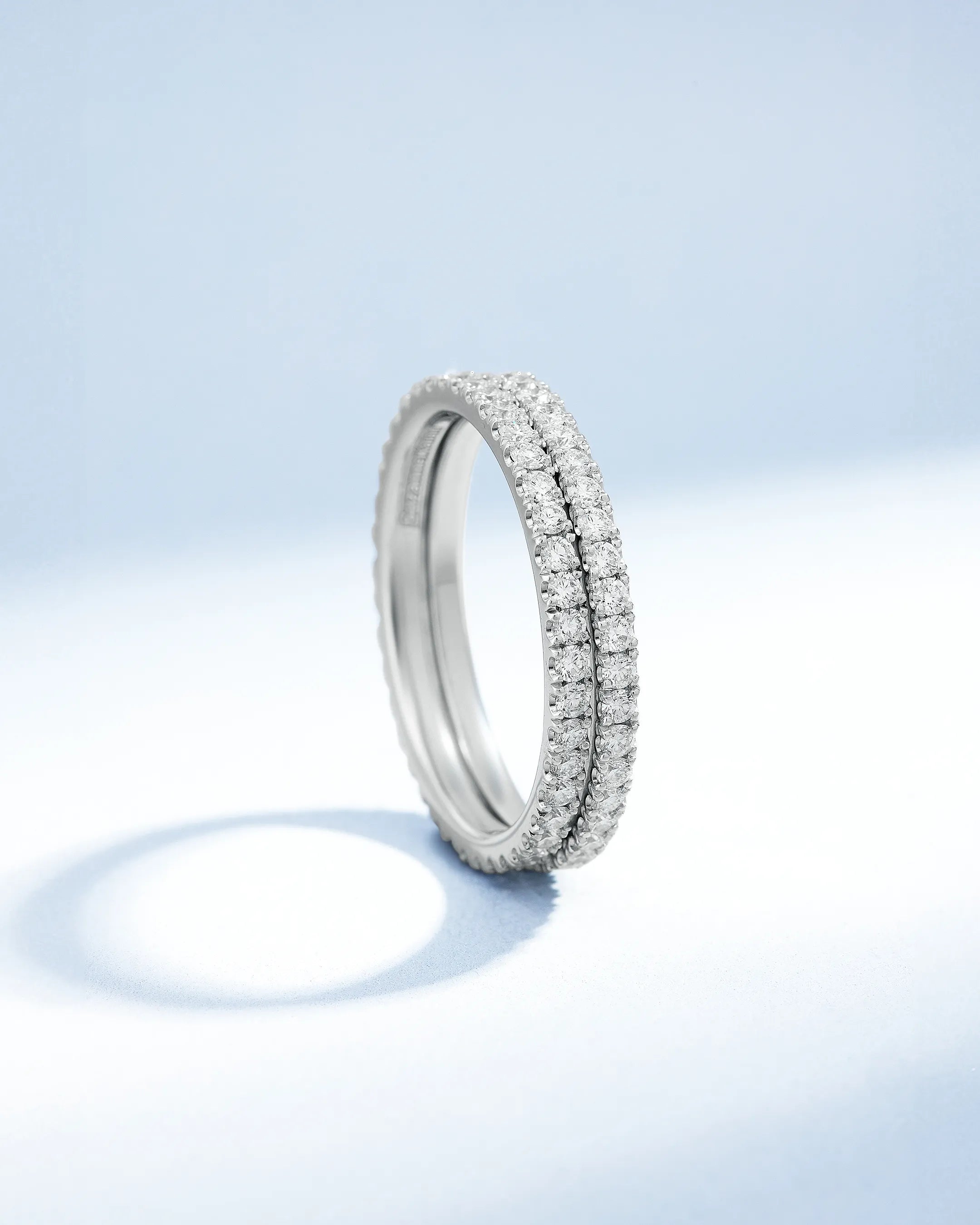 Suzanne Kalan Classic Pave Diamond Midi Eternity Ring Jackets in 18k white gold