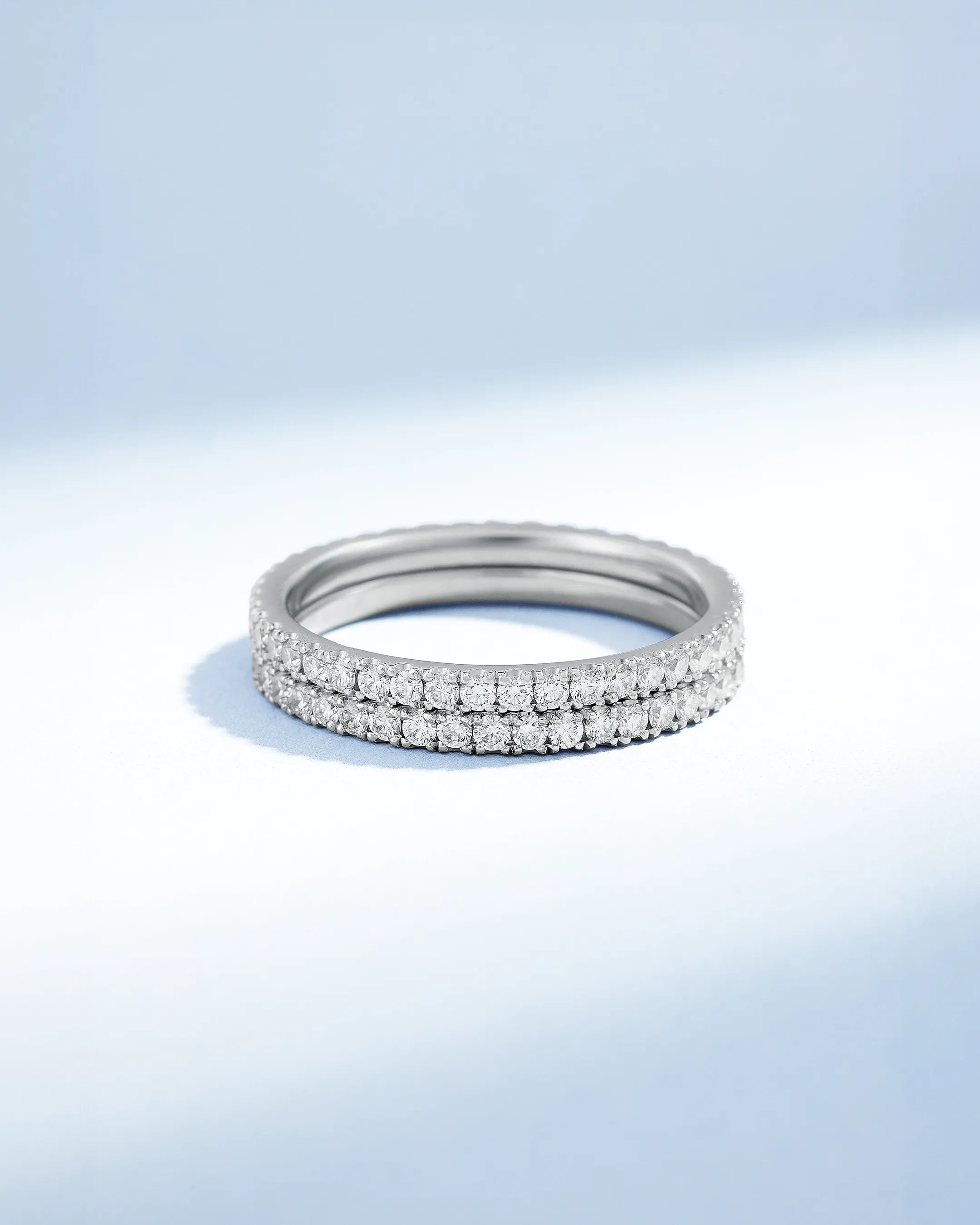Suzanne Kalan Classic Pave Diamond Midi Eternity Ring Jackets in 18k white gold