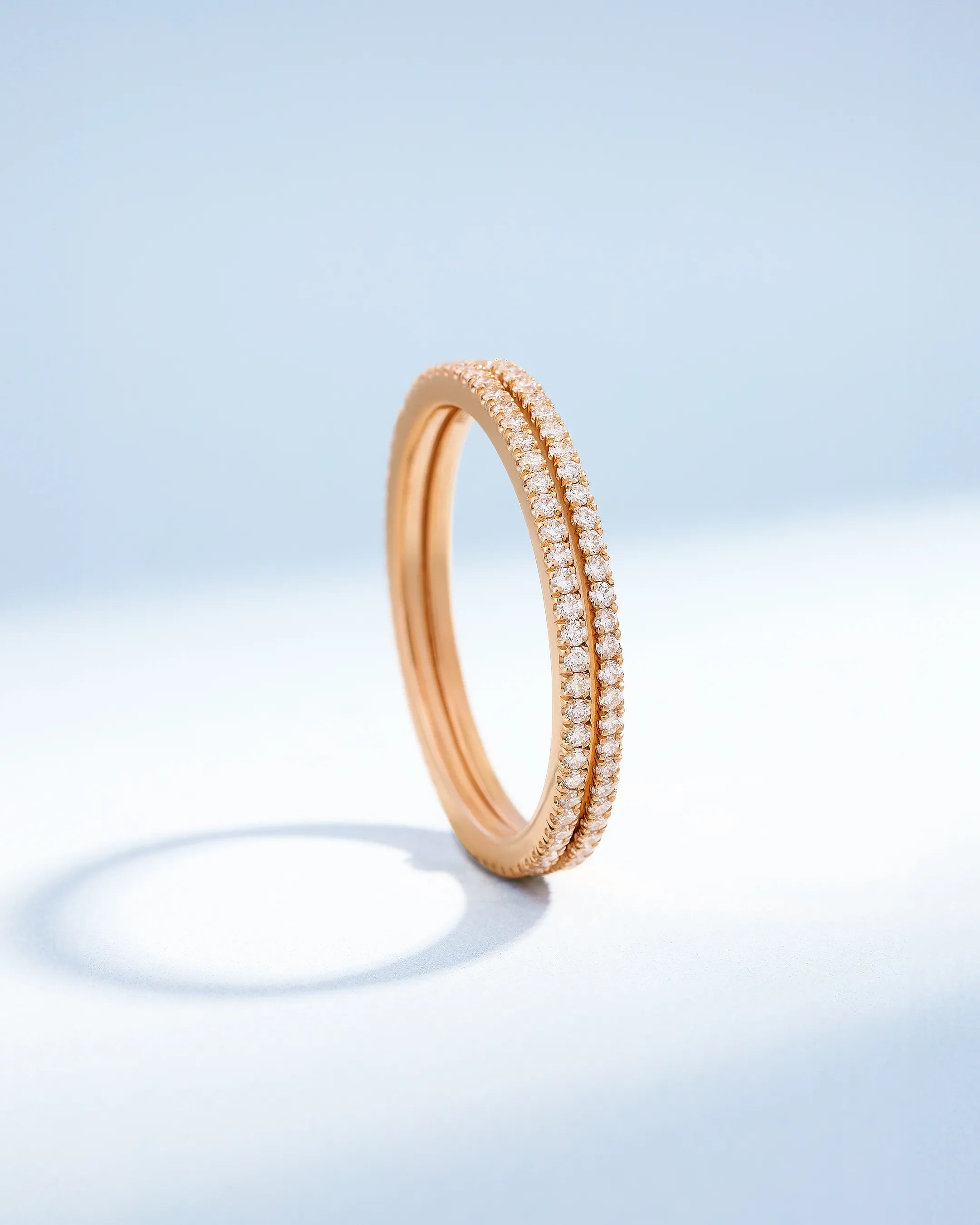 Suzanne Kalan Classic Pave Diamond Mini Eternity Ring Jackets in 18k rose gold