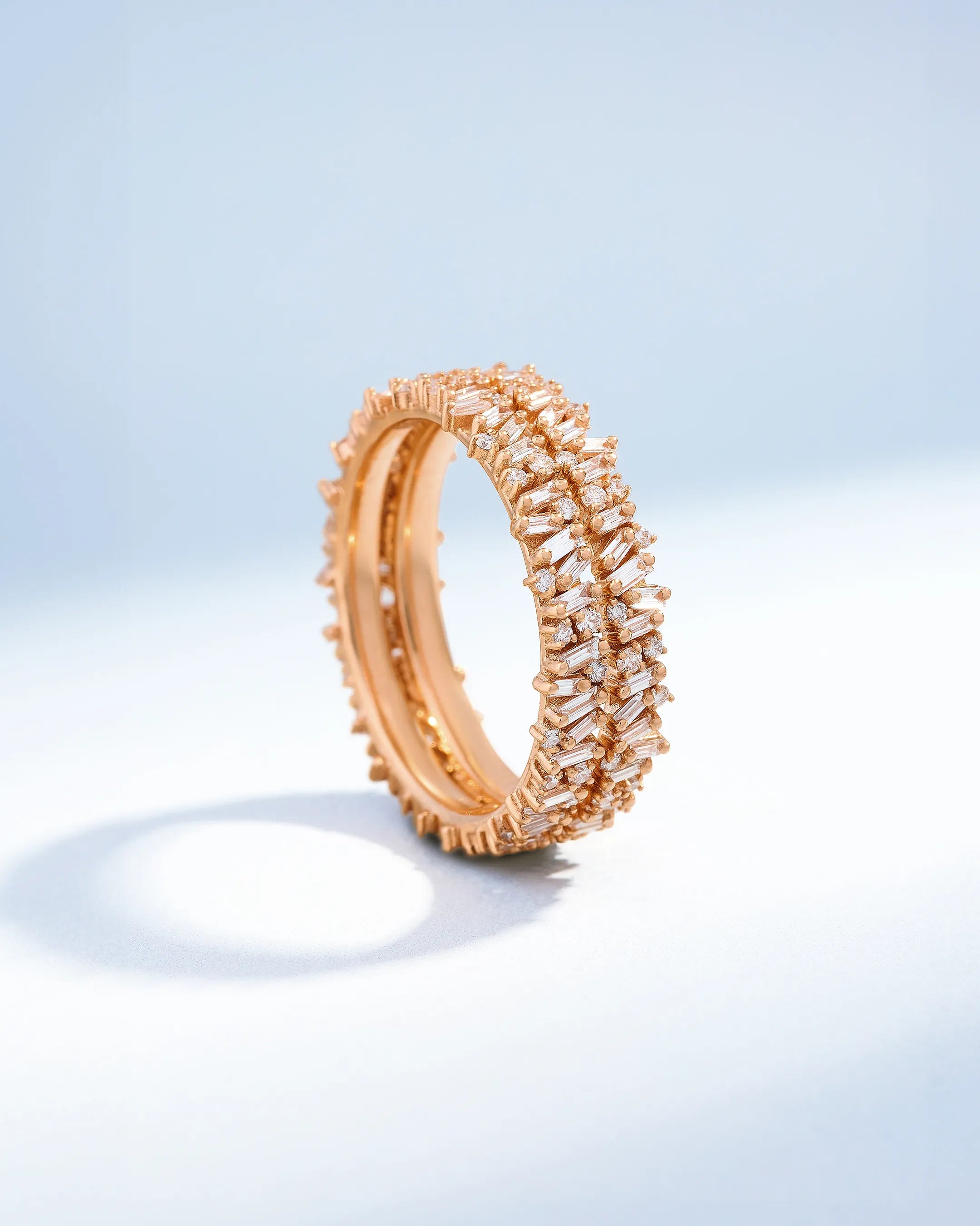 Suzanne Kalan Classic Diamond Mini Icon Eternity Ring Jackets in 18k rose gold