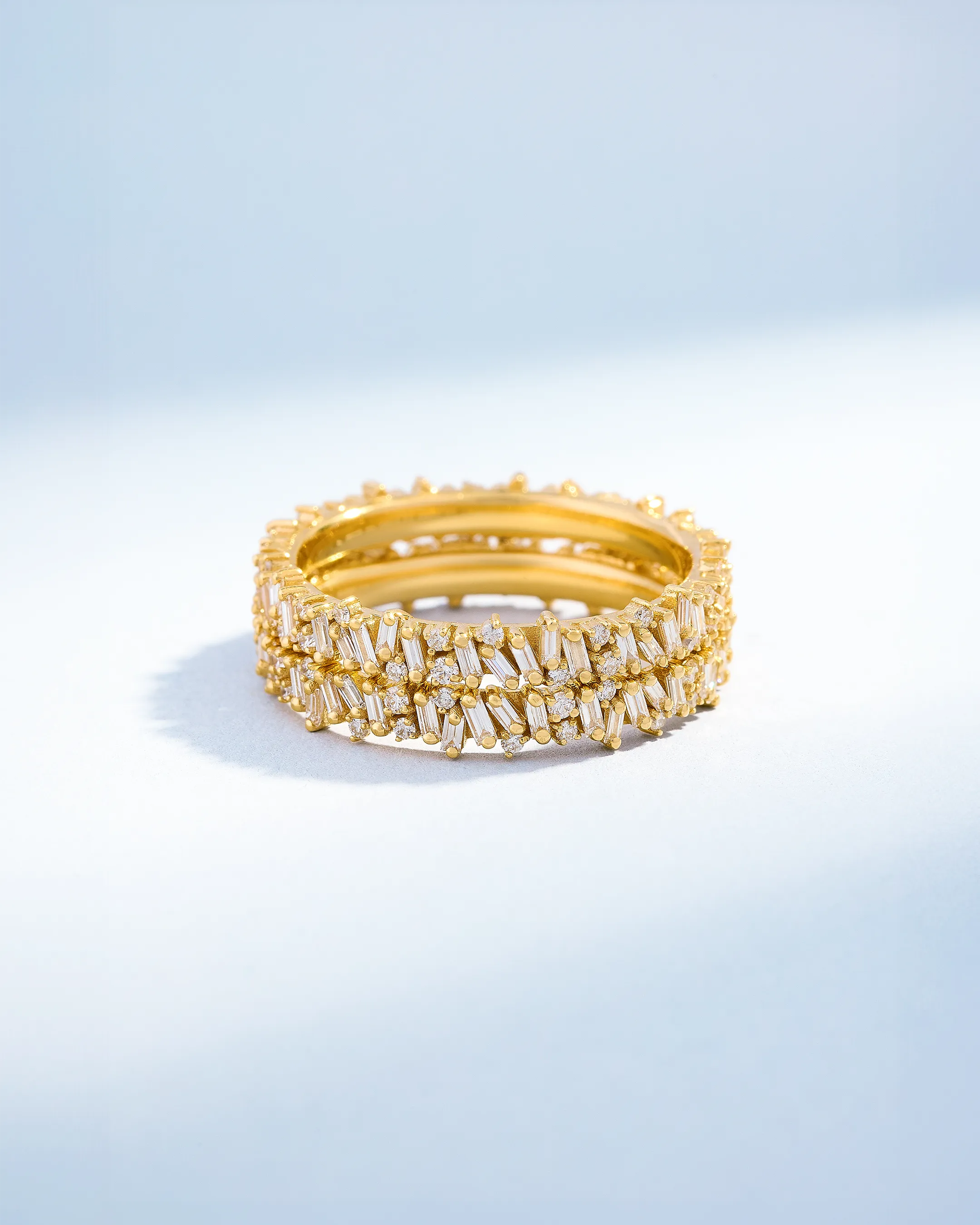 Suzanne Kalan Classic Diamond Mini Icon Eternity Ring Jackets in 18k yellow gold