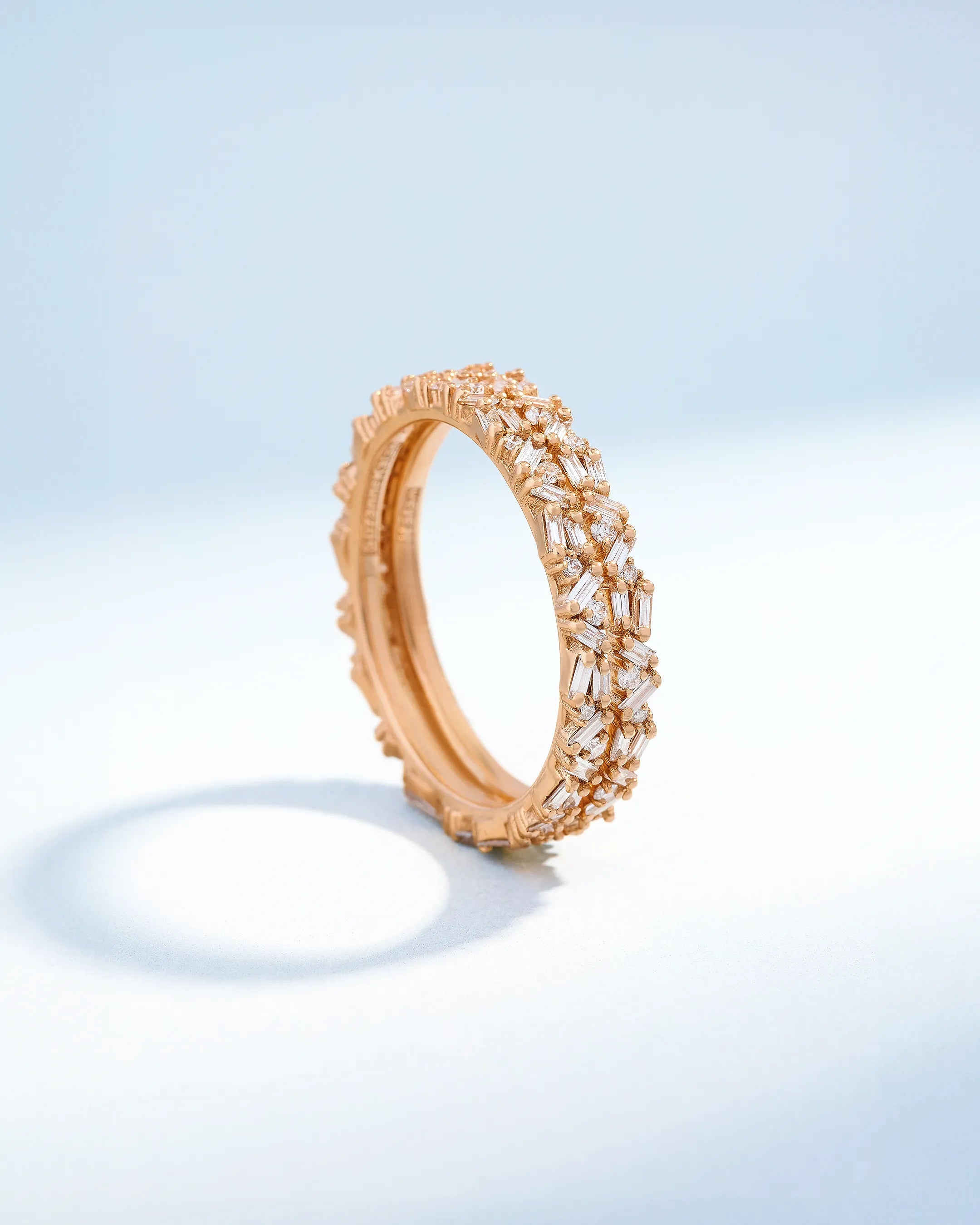 Suzanne Kalan Classic Diamond Thin Mix Eternity Ring Jackets in 18k rose gold