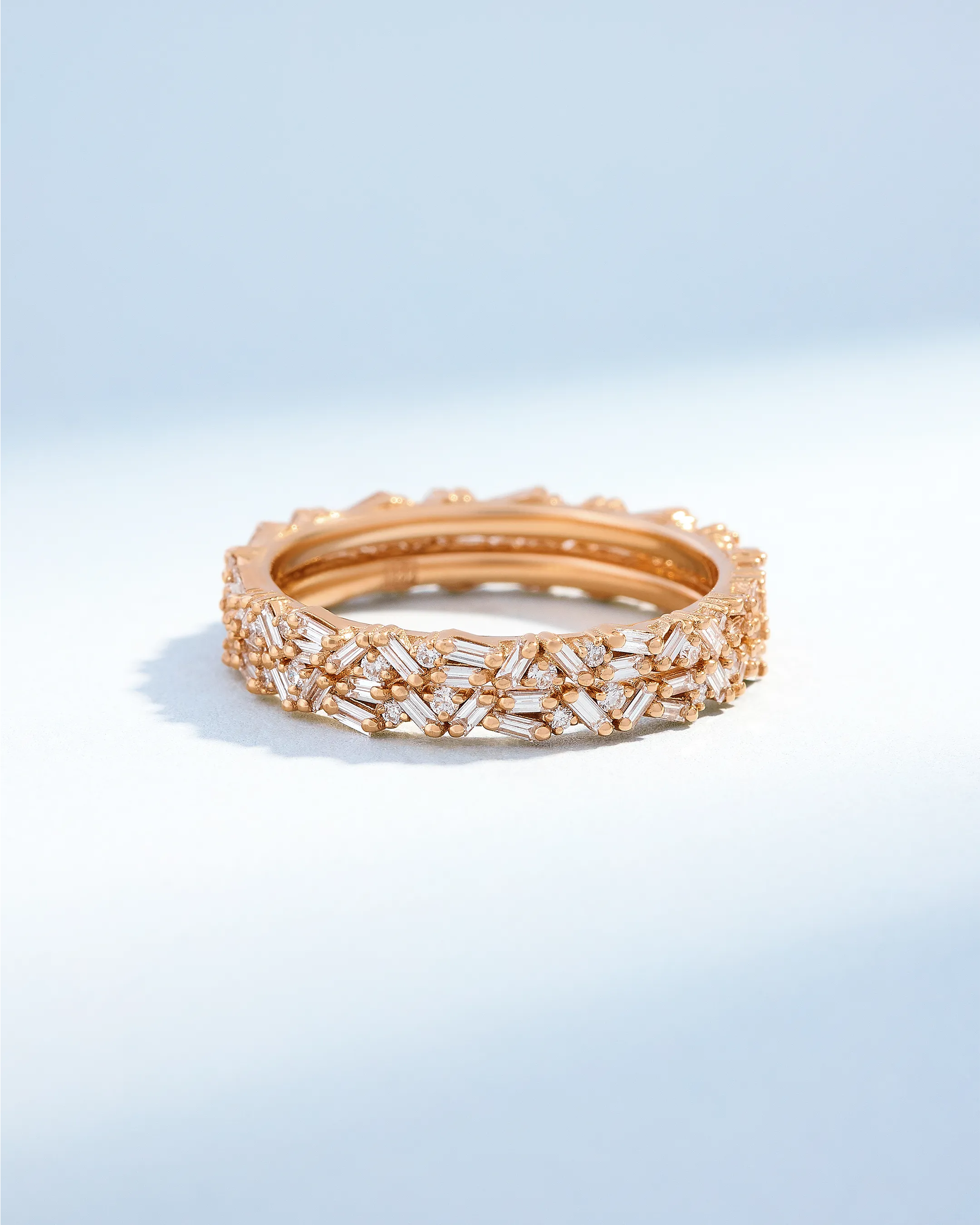Suzanne Kalan Classic Diamond Thin Mix Eternity Ring Jackets in 18k rose gold