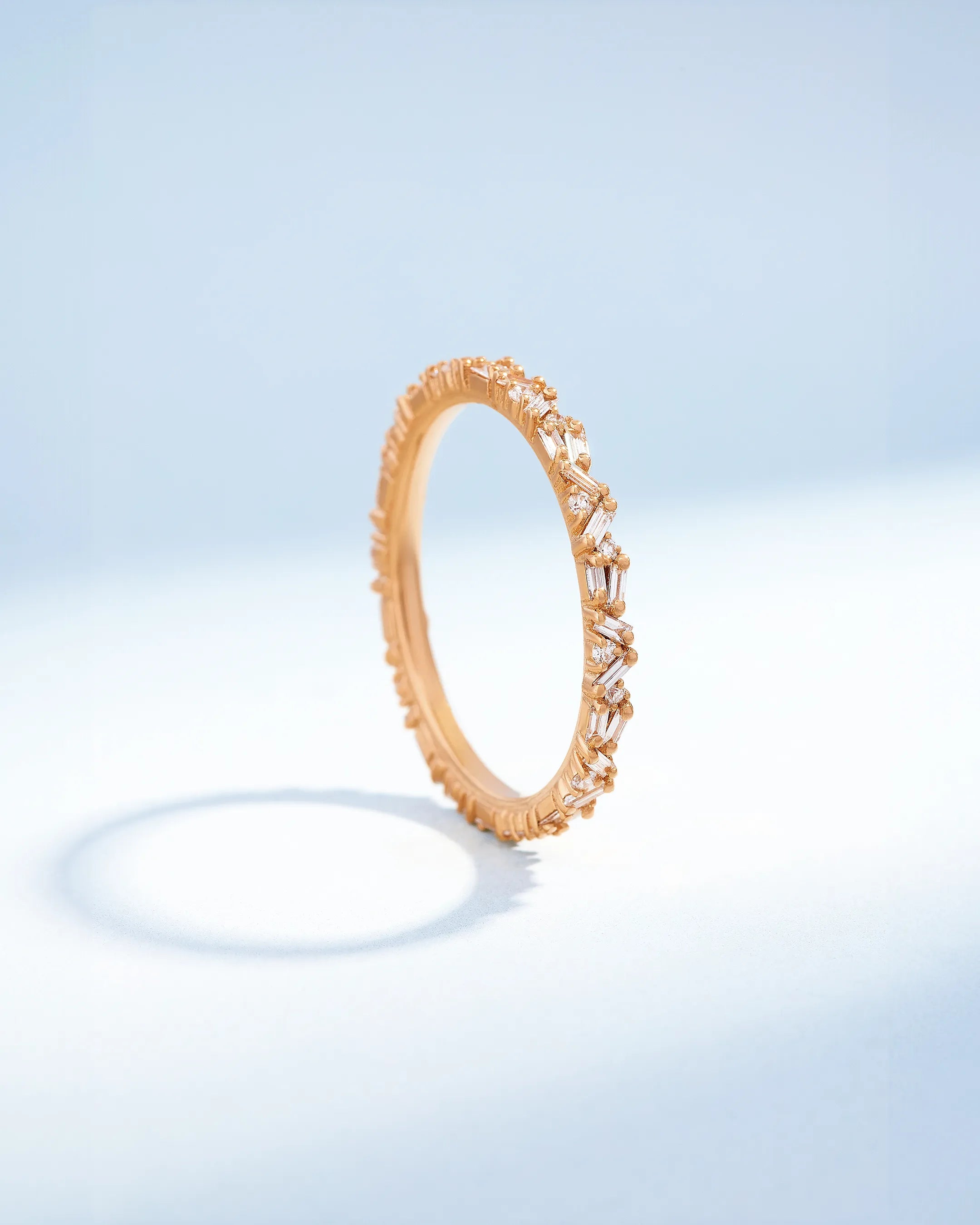 Suzanne Kalan Classic Diamond Thin Mix Eternity Ring Jacket in 18k rose gold