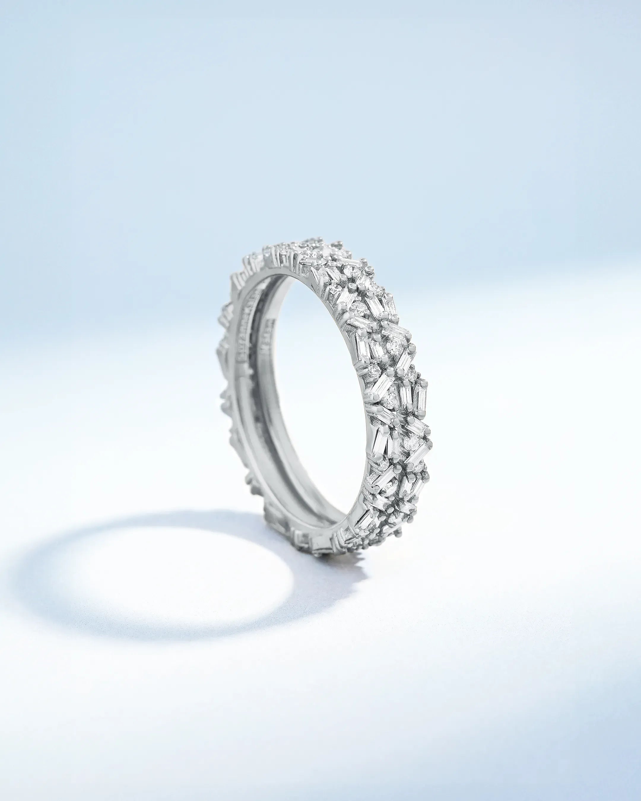 Suzanne Kalan Classic Diamond Thin Mix Eternity Ring Jackets in 18k white gold