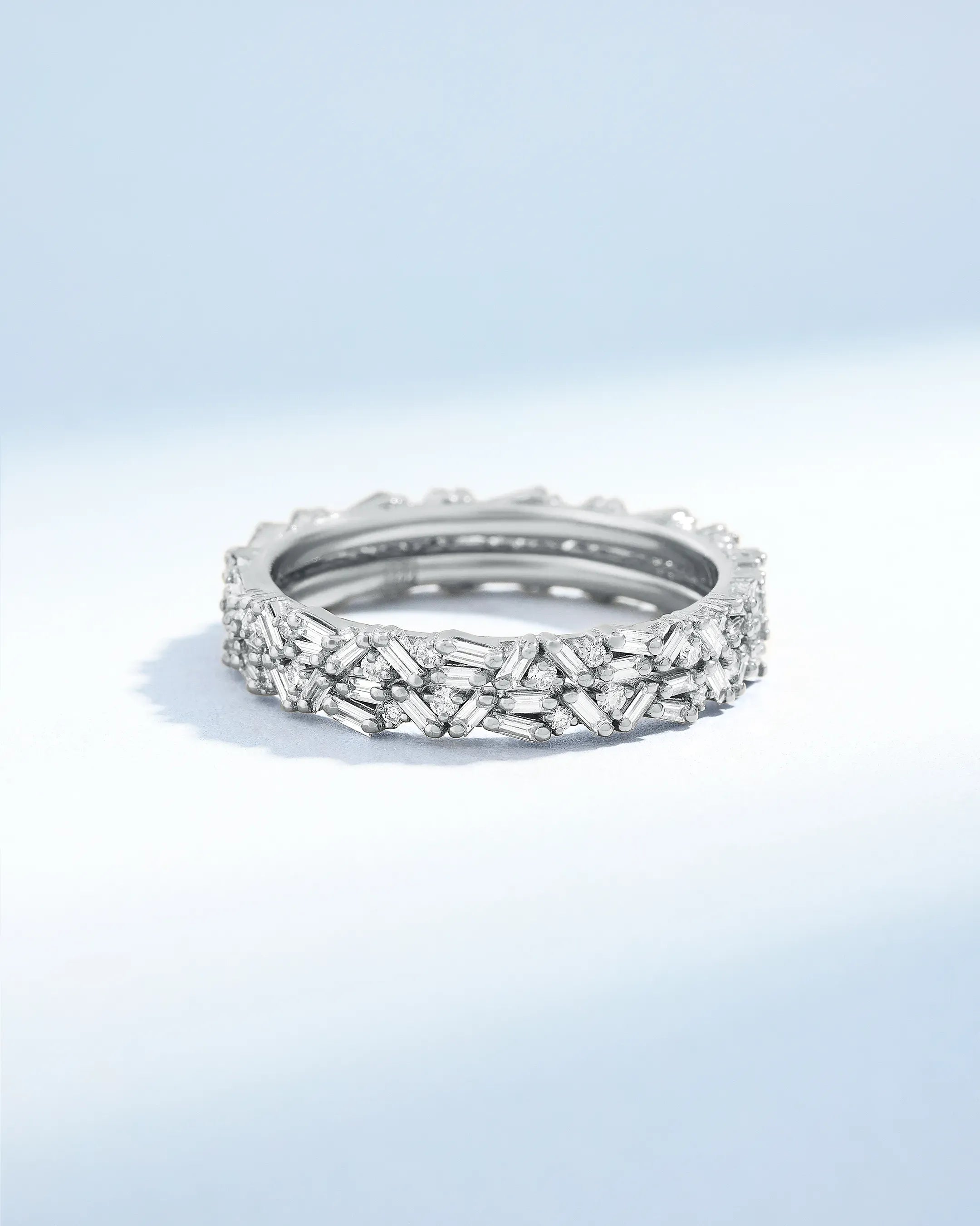 Suzanne Kalan Classic Diamond Thin Mix Eternity Ring Jackets in 18k white gold