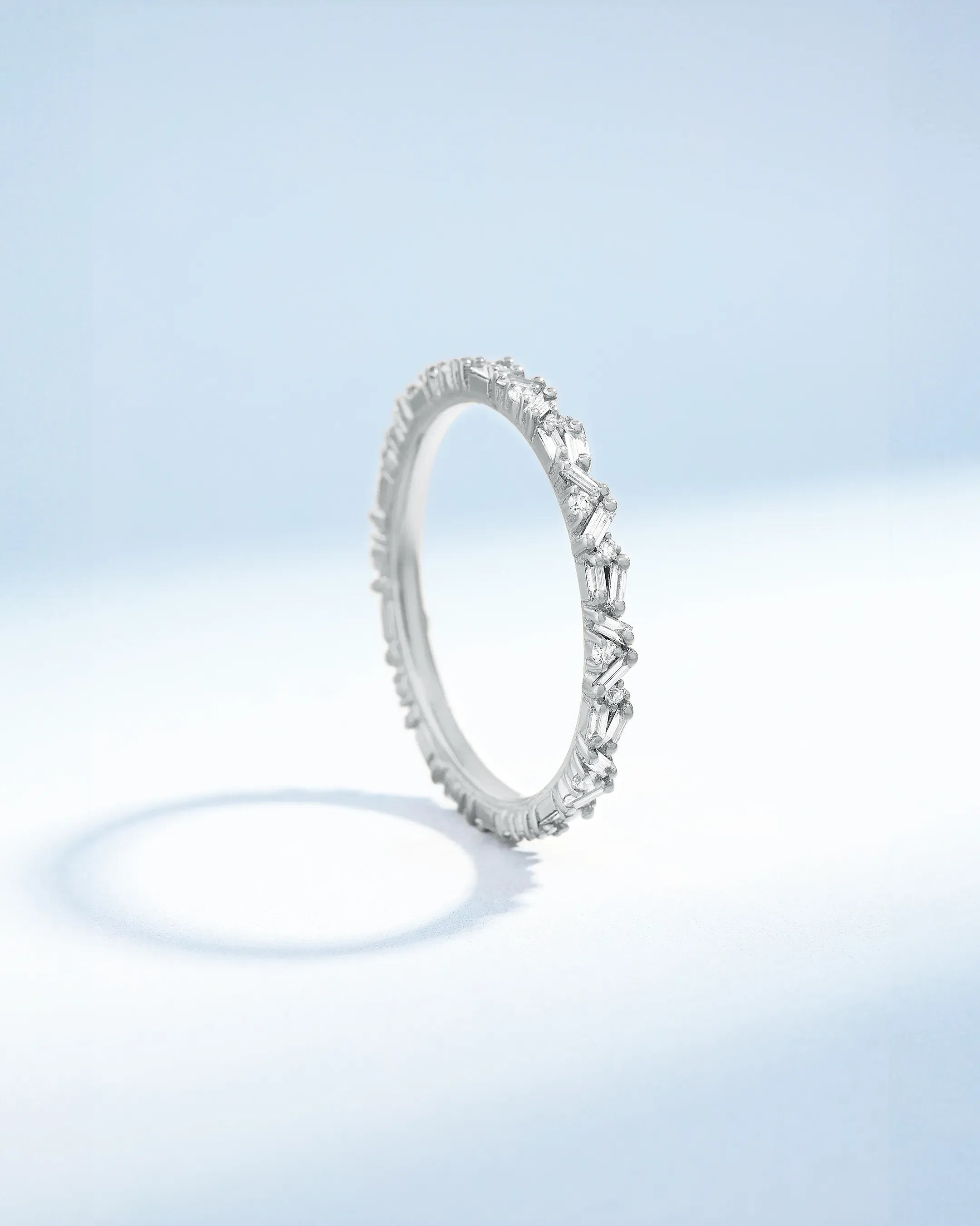 Suzanne Kalan Classic Diamond Thin Mix Eternity Ring Jacket in 18k white gold
