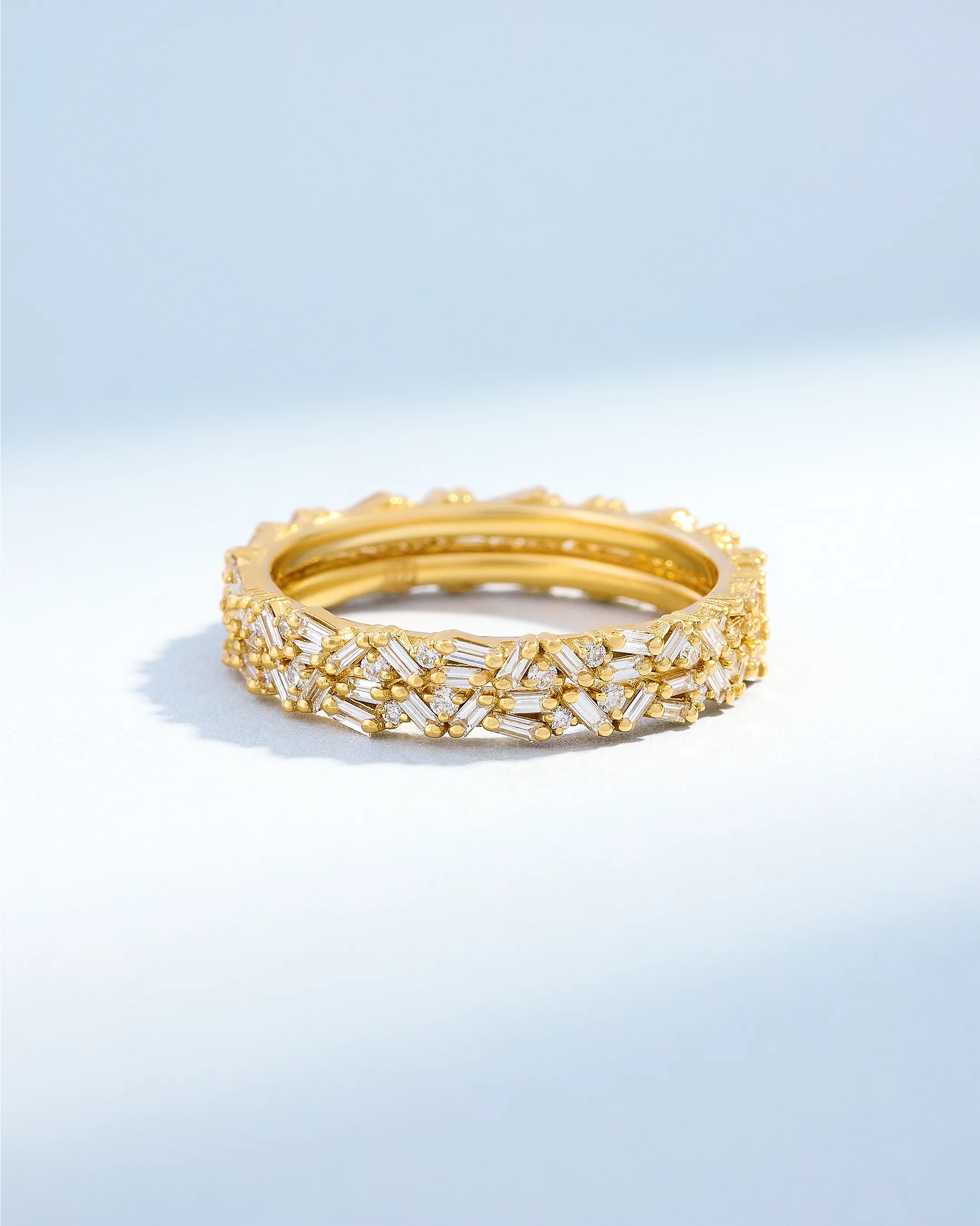Suzanne Kalan Classic Diamond Thin Mix Eternity Ring Jackets in 18k yellow gold