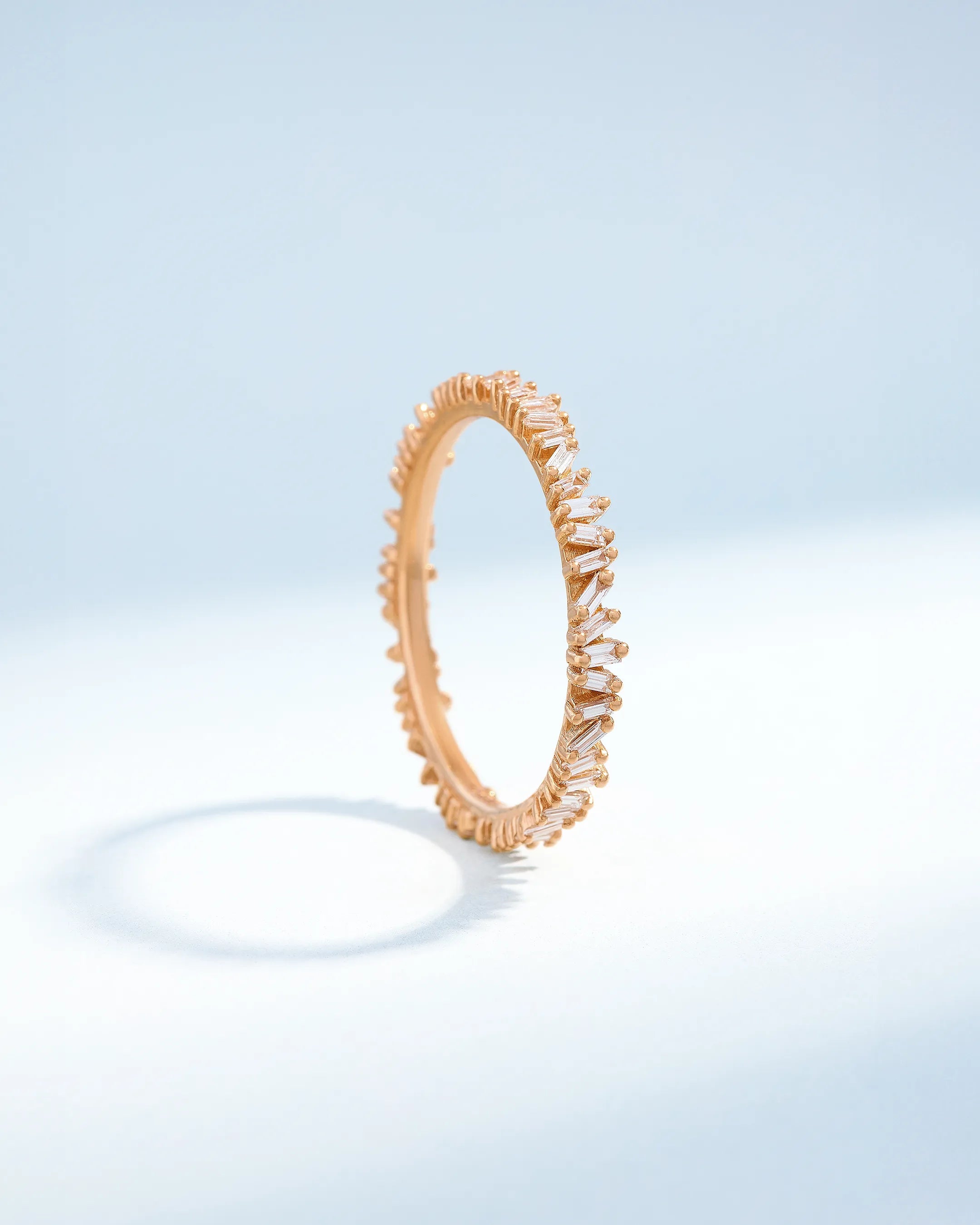 Suzanne Kalan Classic Diamond Mini Baguette Eternity Ring Jacket in 18k rose gold