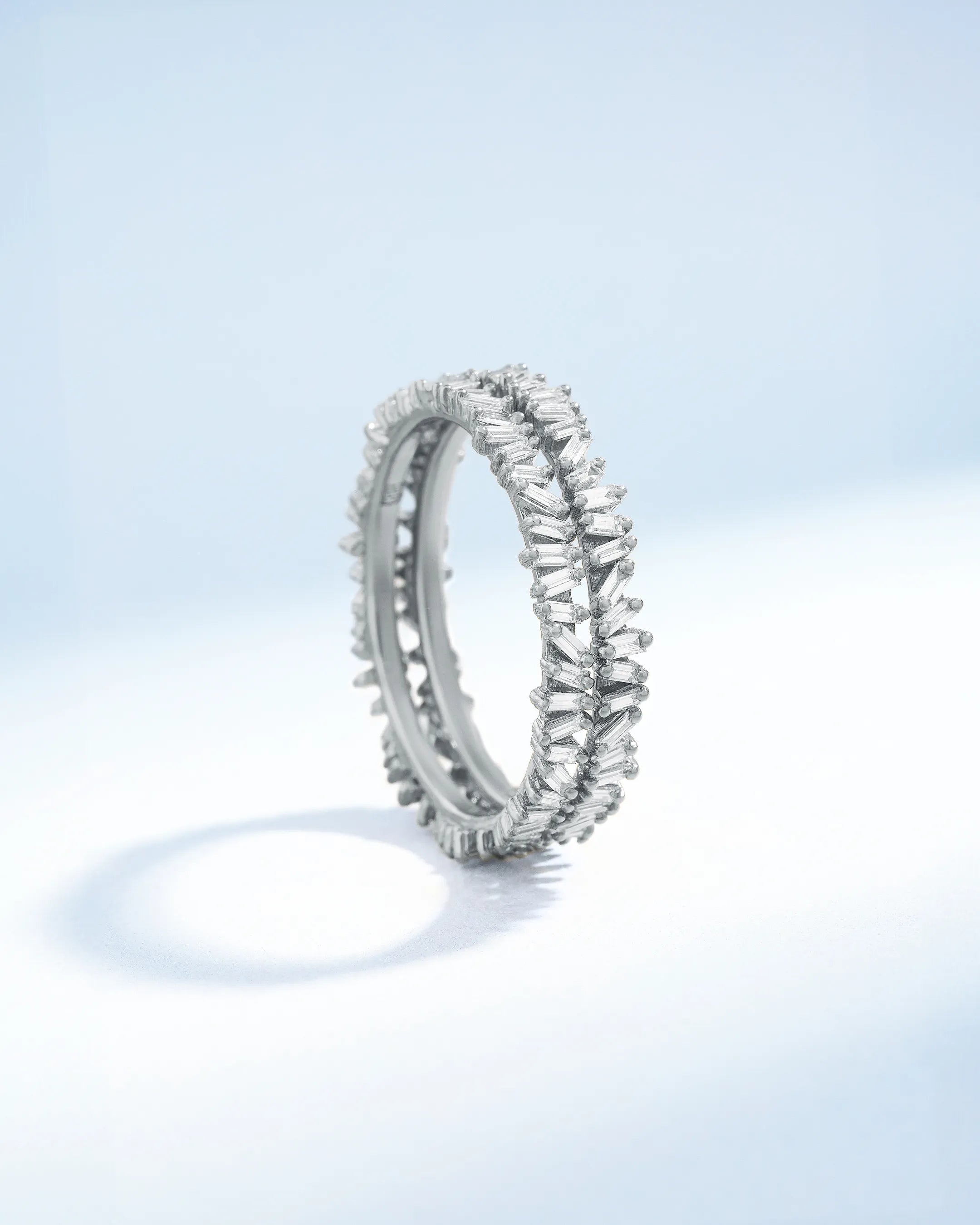 Suzanne Kalan Classic Diamond Mini Baguette Eternity Ring Jackets in 18k white gold