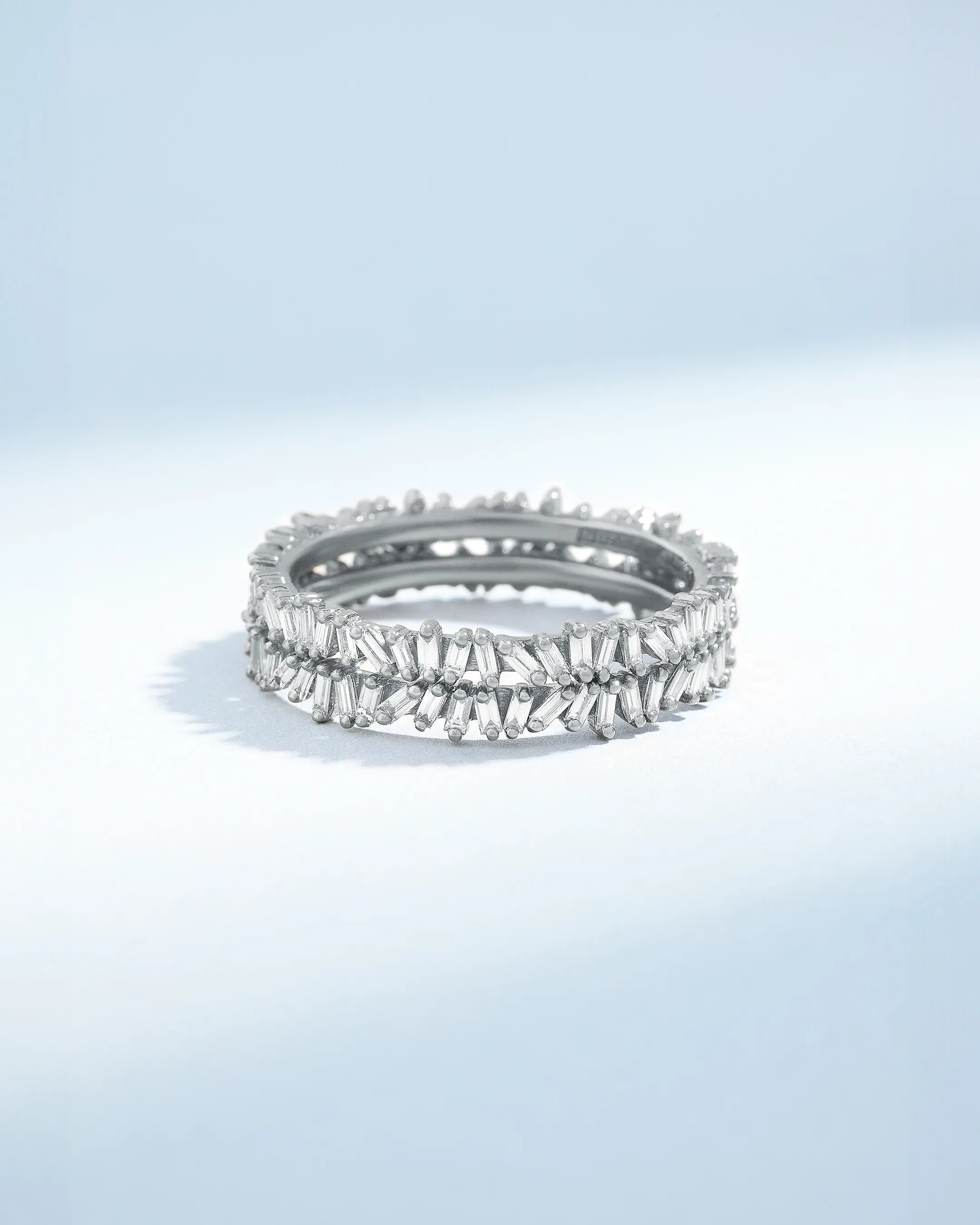 Suzanne Kalan Classic Diamond Mini Baguette Eternity Ring Jackets in 18k white gold