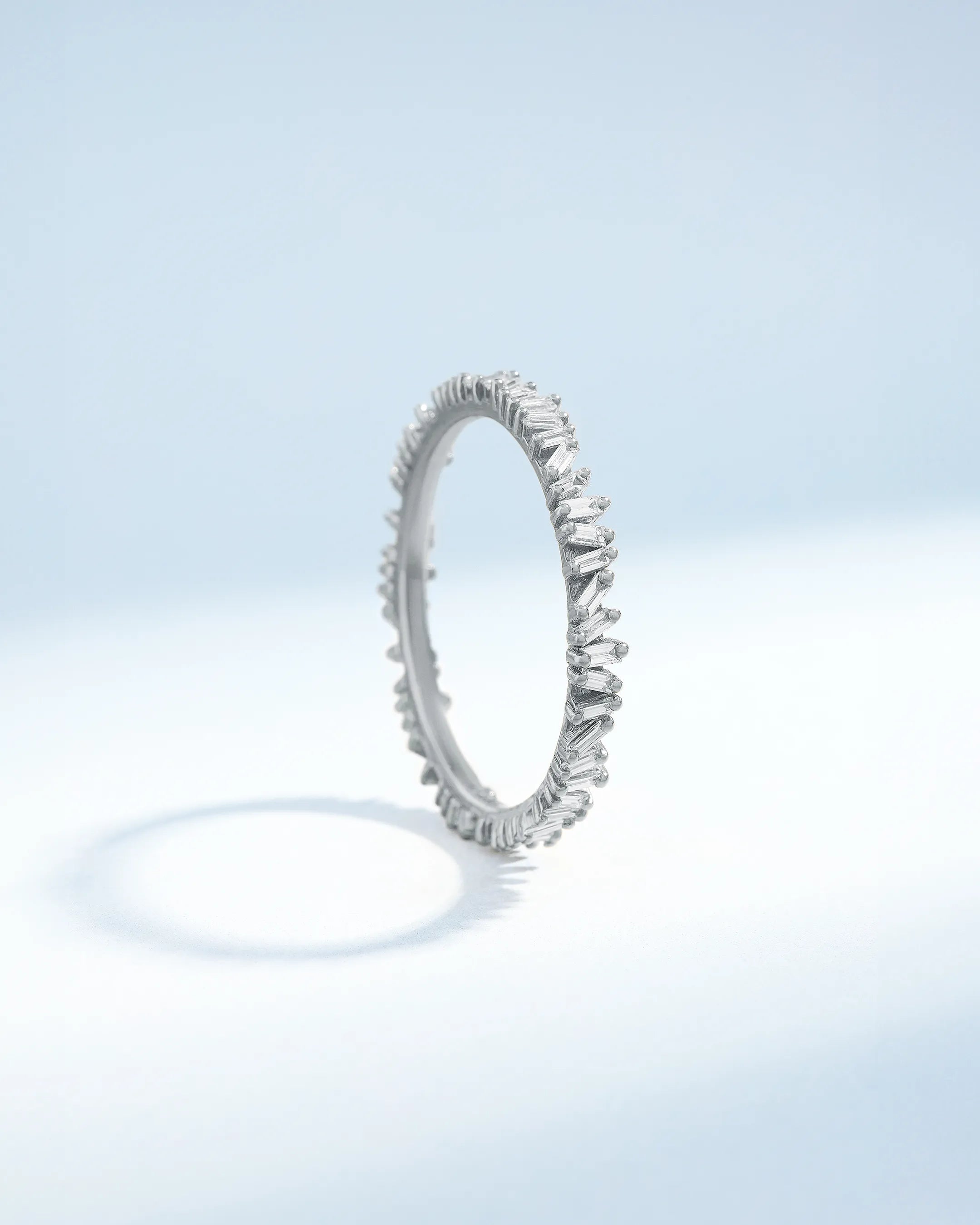 Suzanne Kalan Classic Diamond Mini Baguette Eternity Ring Jacket in 18k white gold