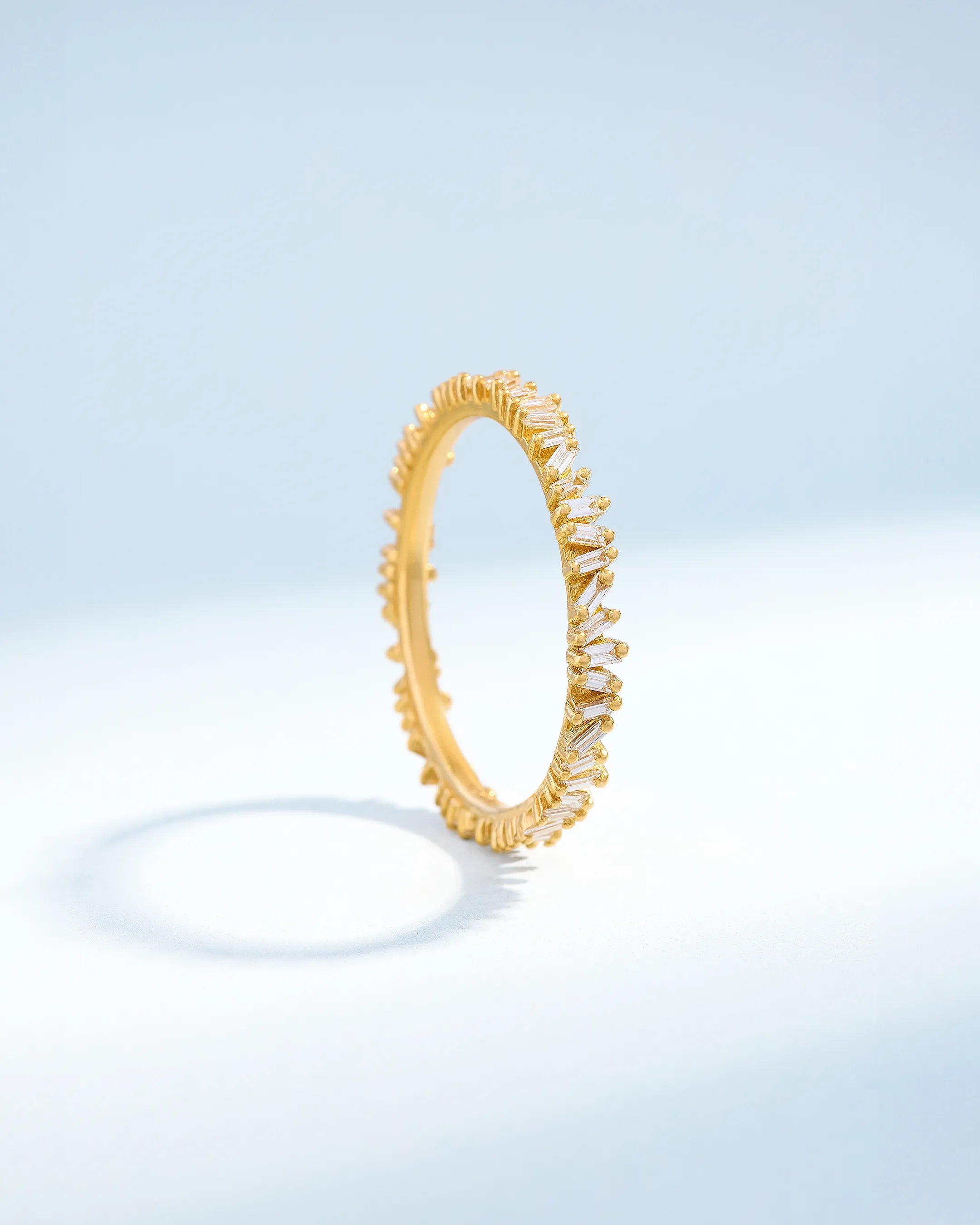 Suzanne Kalan Classic Diamond Mini Baguette Eternity Ring Jacket in 18k yellow gold