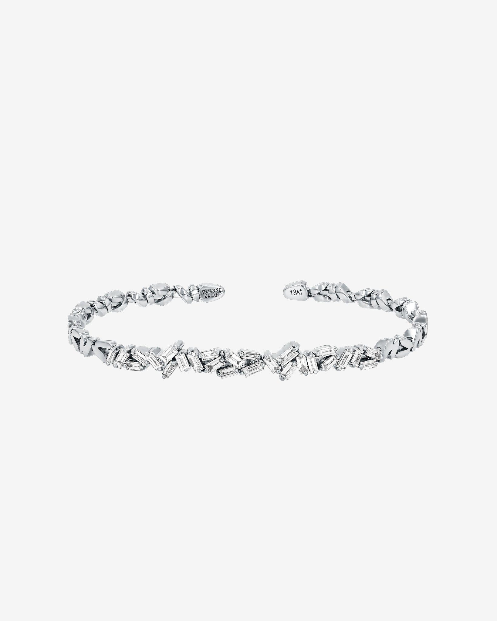 Suzanne Kalan Classic Diamond Cluster Bangle in 18k white gold