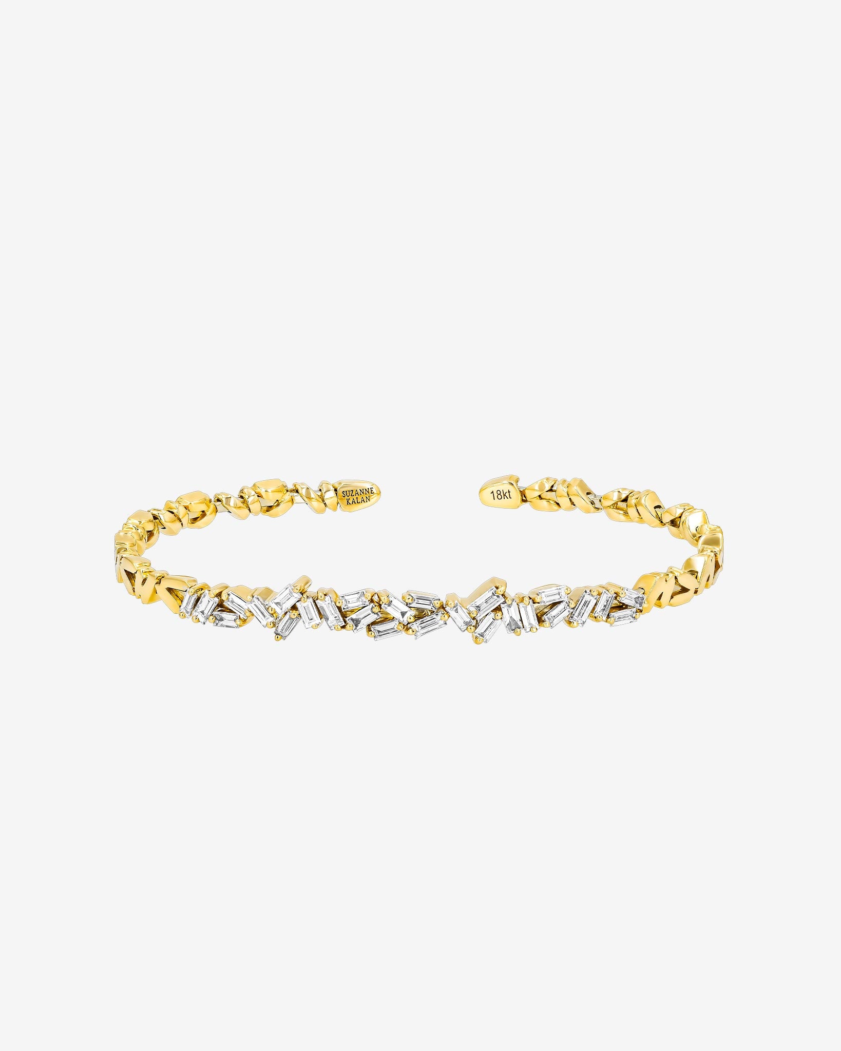 Suzanne Kalan Classic Diamond Cluster Bangle in 18k yellow gold