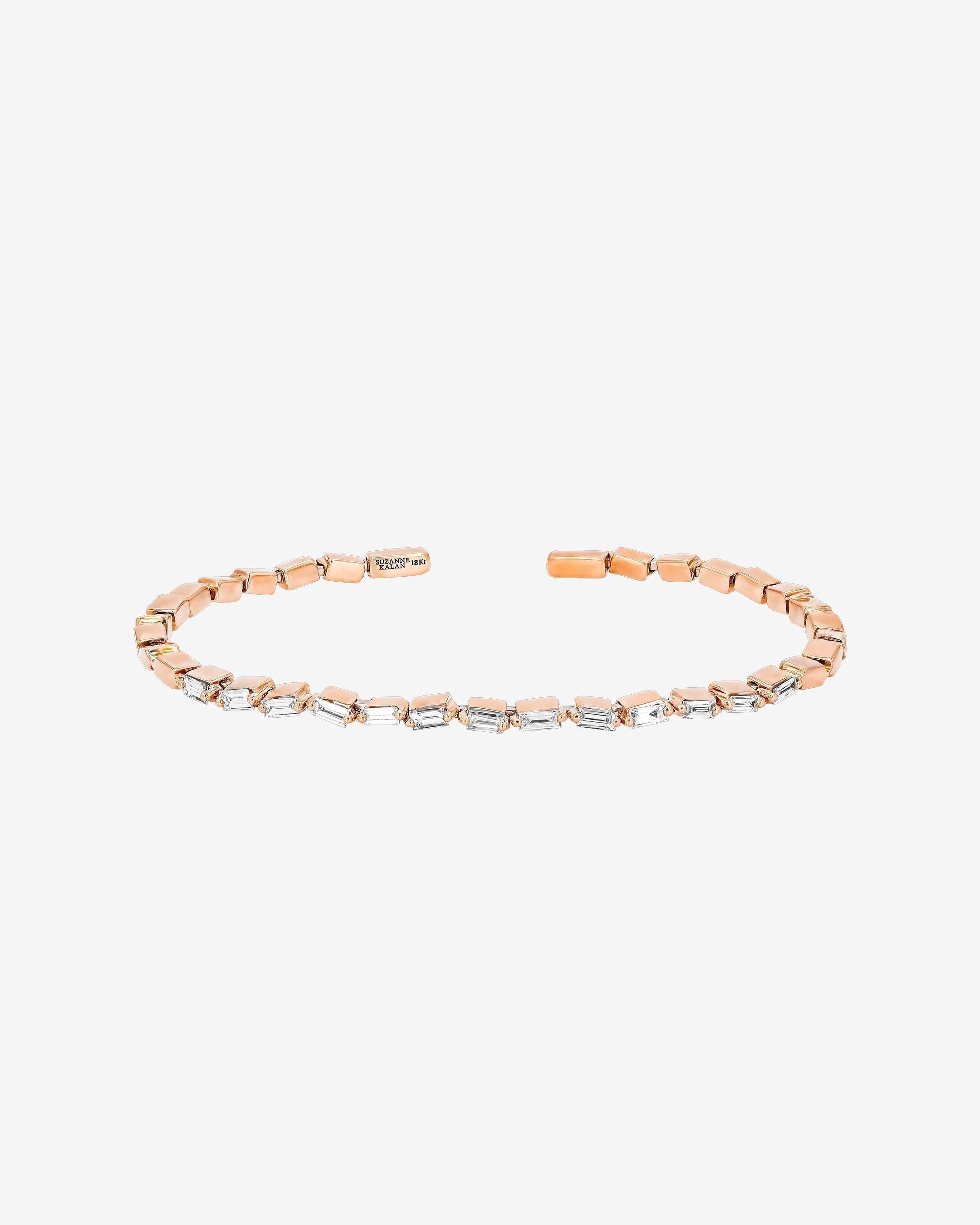 Suzanne Kalan Bold Thin Diamond Bangle in 18k rose gold