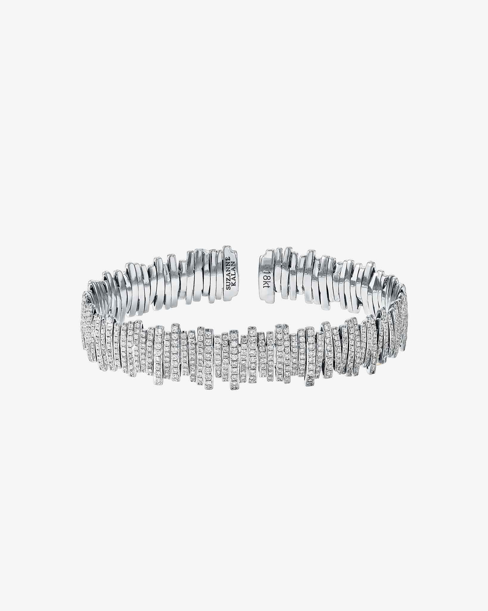 Suzanne Kalan Classic Diamond Full Pavé Bangle in 18k white gold
