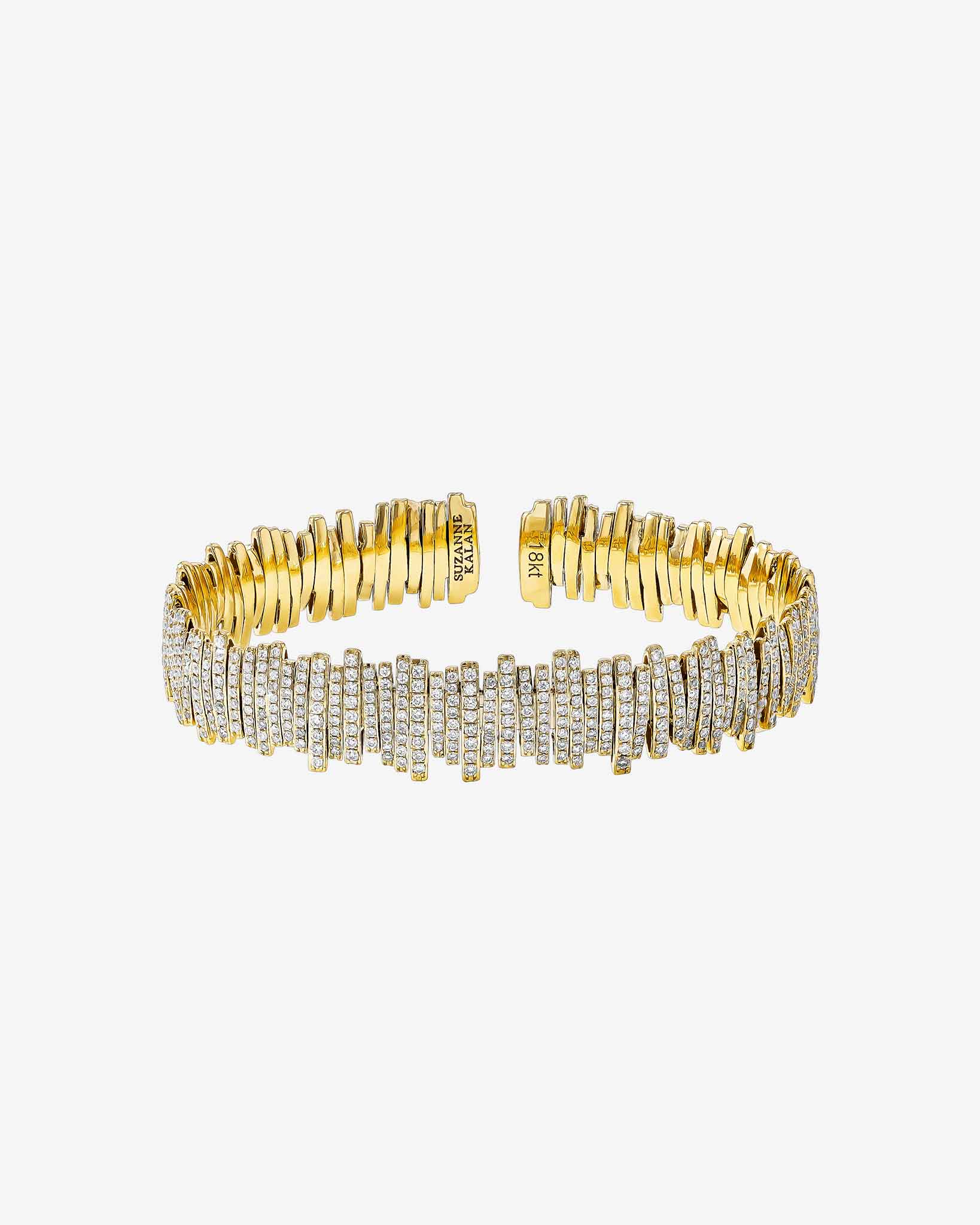 Suzanne Kalan Classic Diamond Full Pavé Bangle in 18k yellow gold
