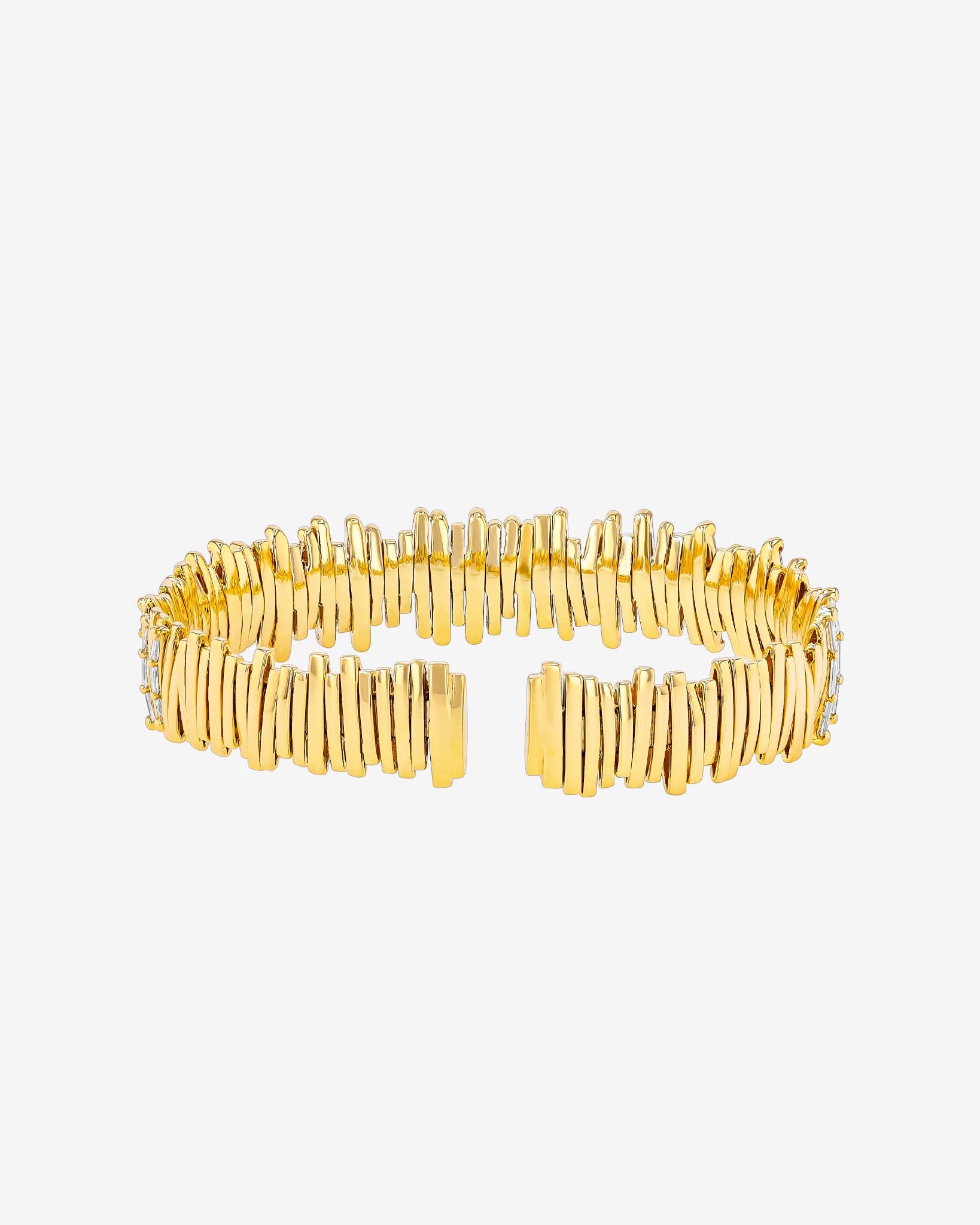 Suzanne Kalan Classic Gold Half Baguette Milli Bangle in 18k yellow gold