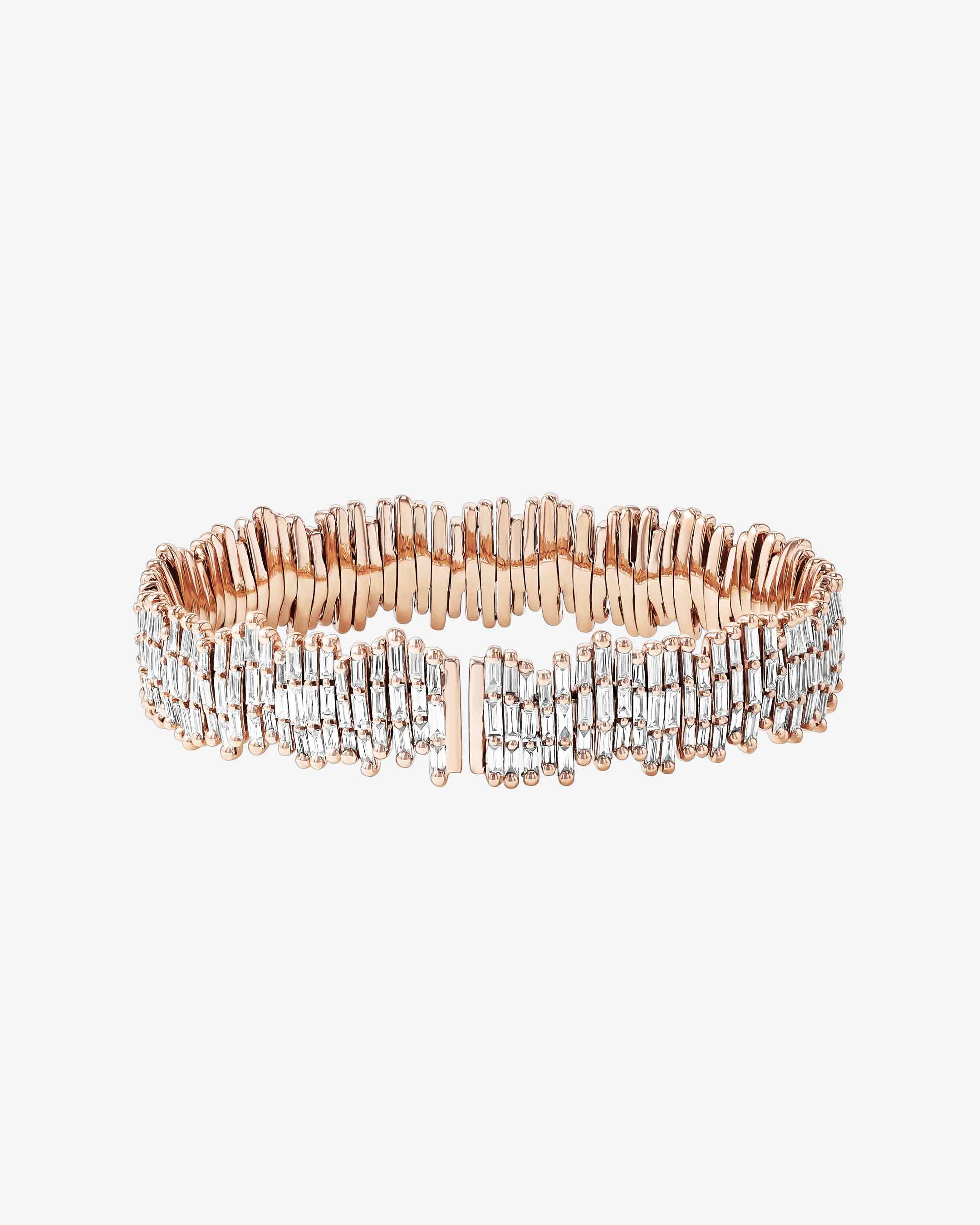 Suzanne Kalan Classic Gold Full Baguette Milli Bangle in 18k rose gold