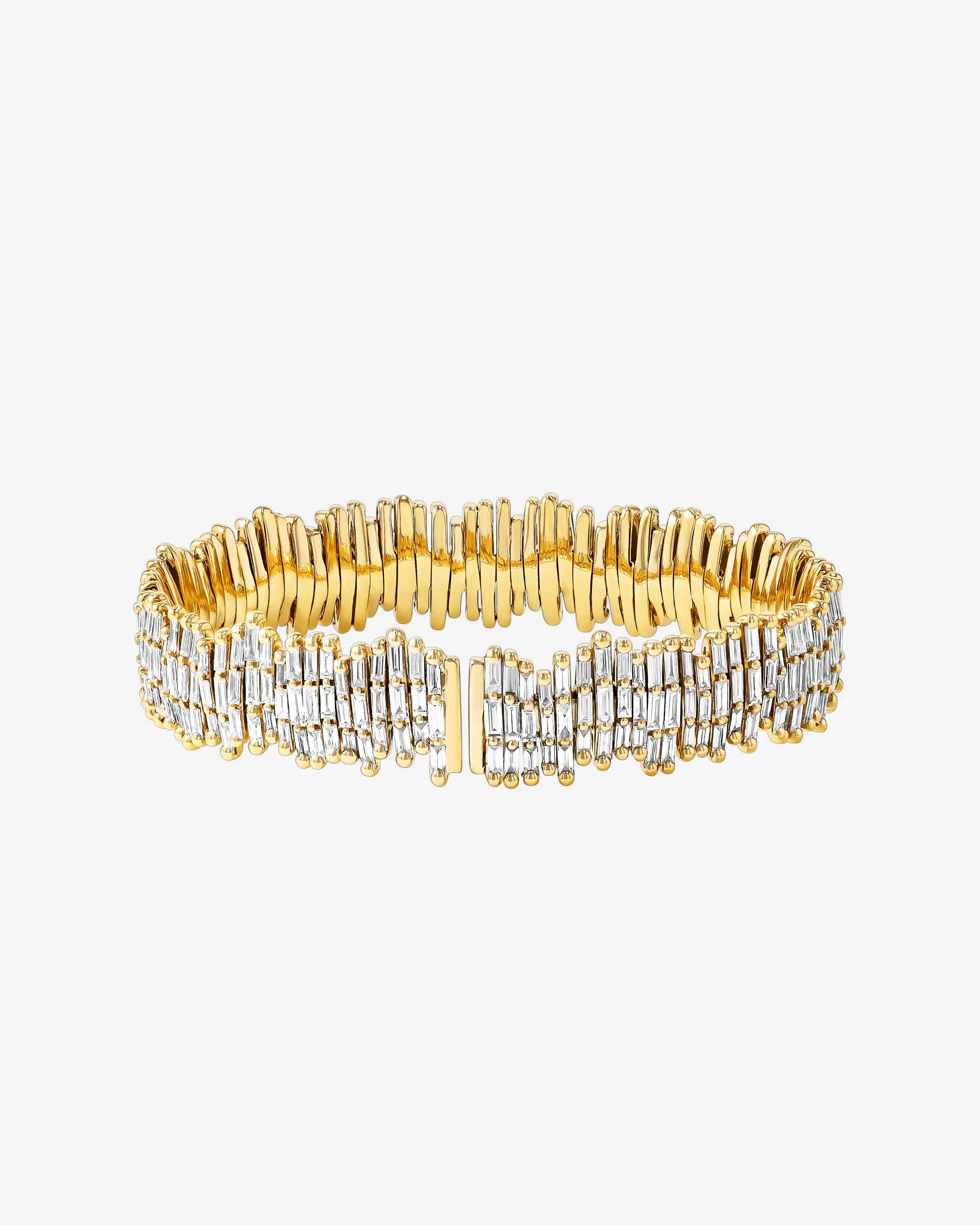 Suzanne Kalan Classic Gold Full Baguette Milli Bangle in 18k yellow gold