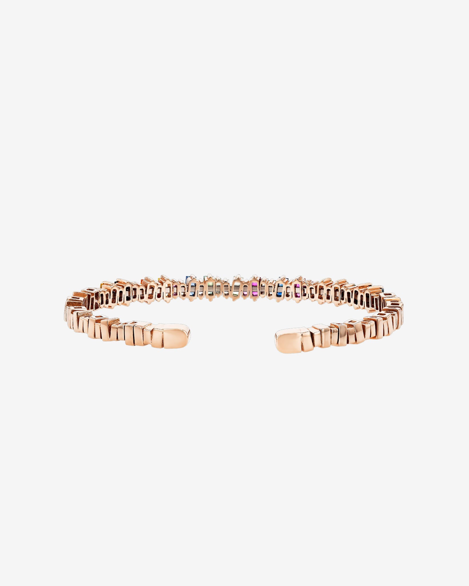 Suzanne Kalan Bold Rainbow Sapphire Bangle in 18k rose gold