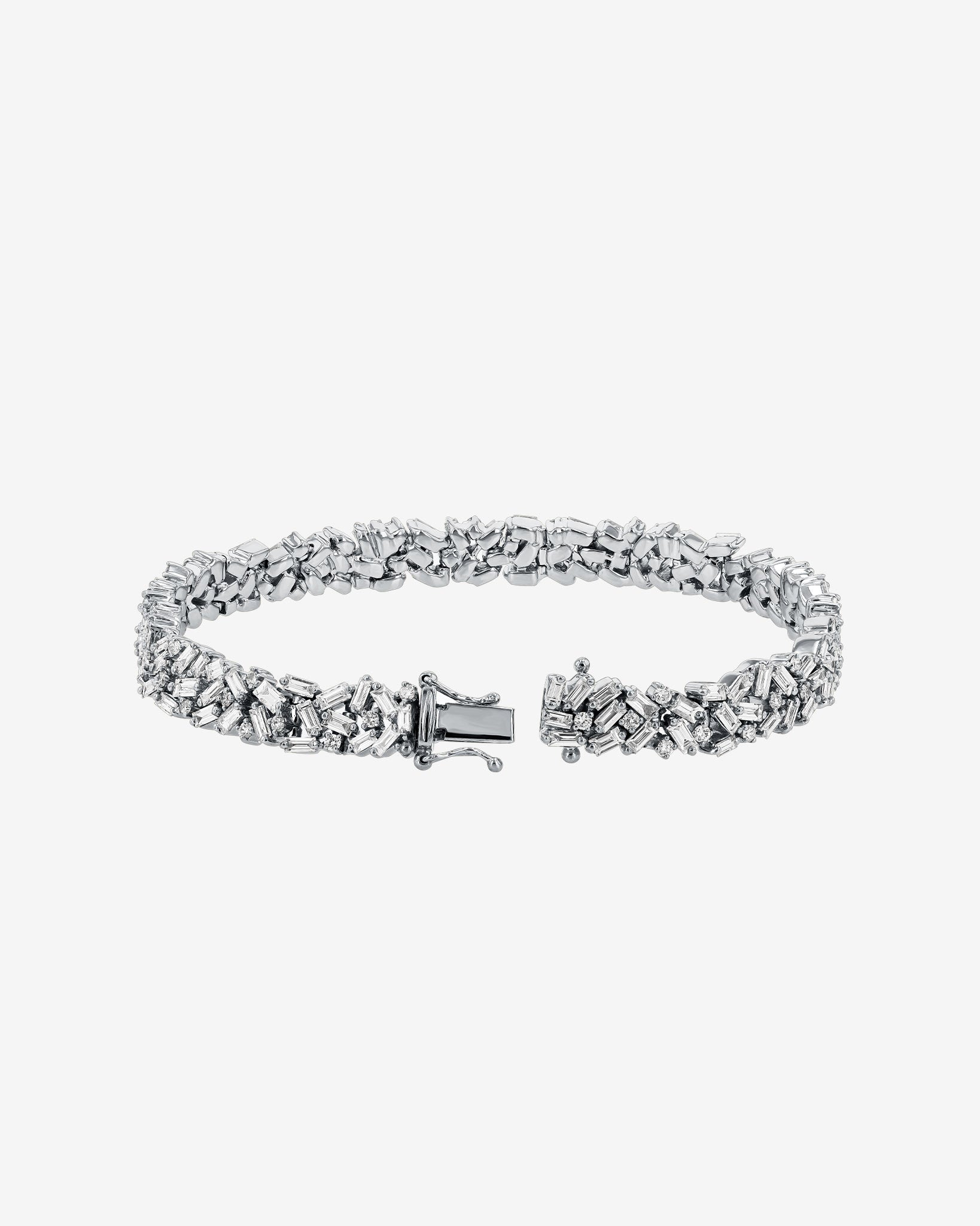 Suzanne Kalan Classic Diamond Midi Sparkler Tennis Bracelet in 18k white gold