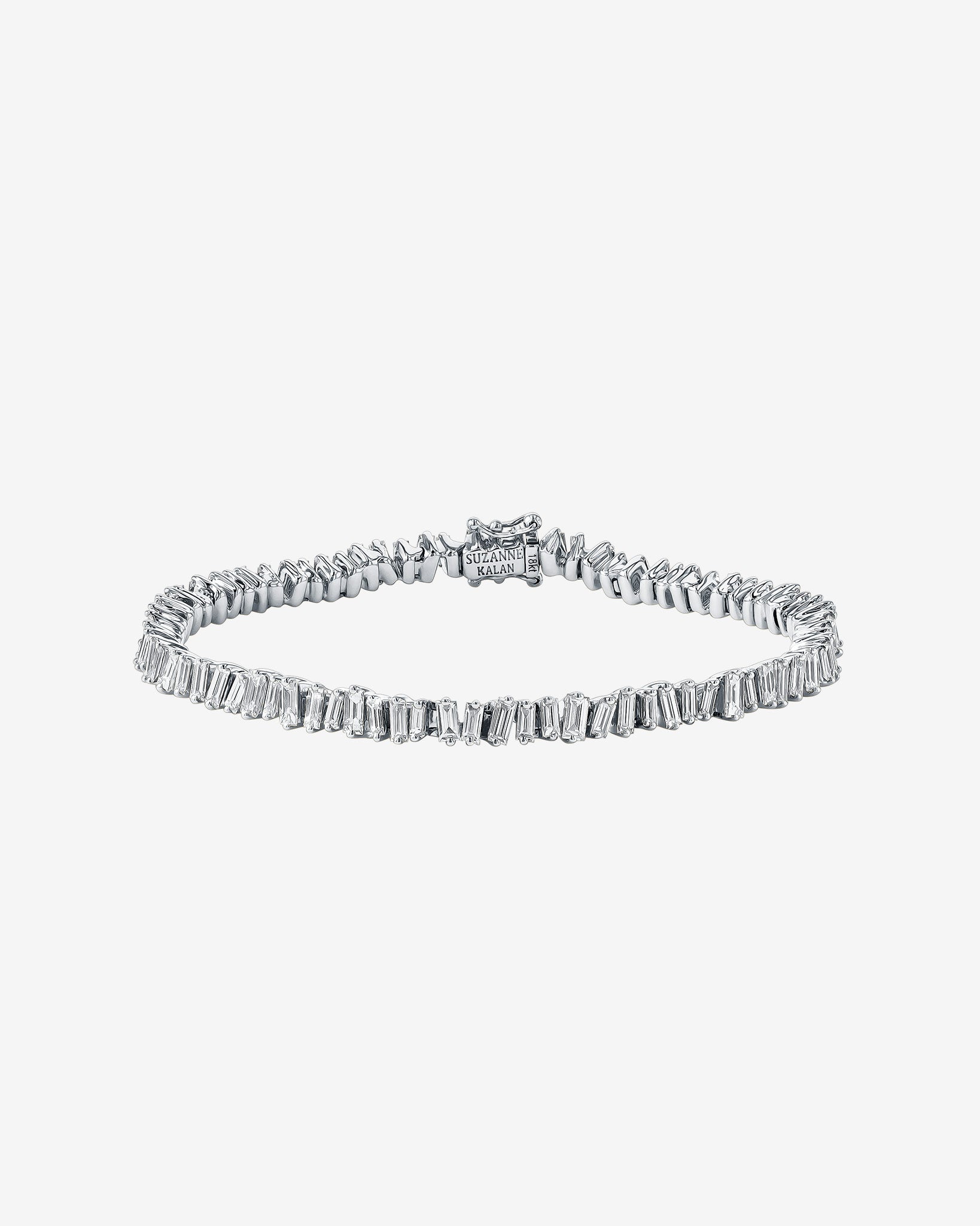 Suzanne Kalan Classic Diamond Baguette Tennis Bracelet in 18k white gold