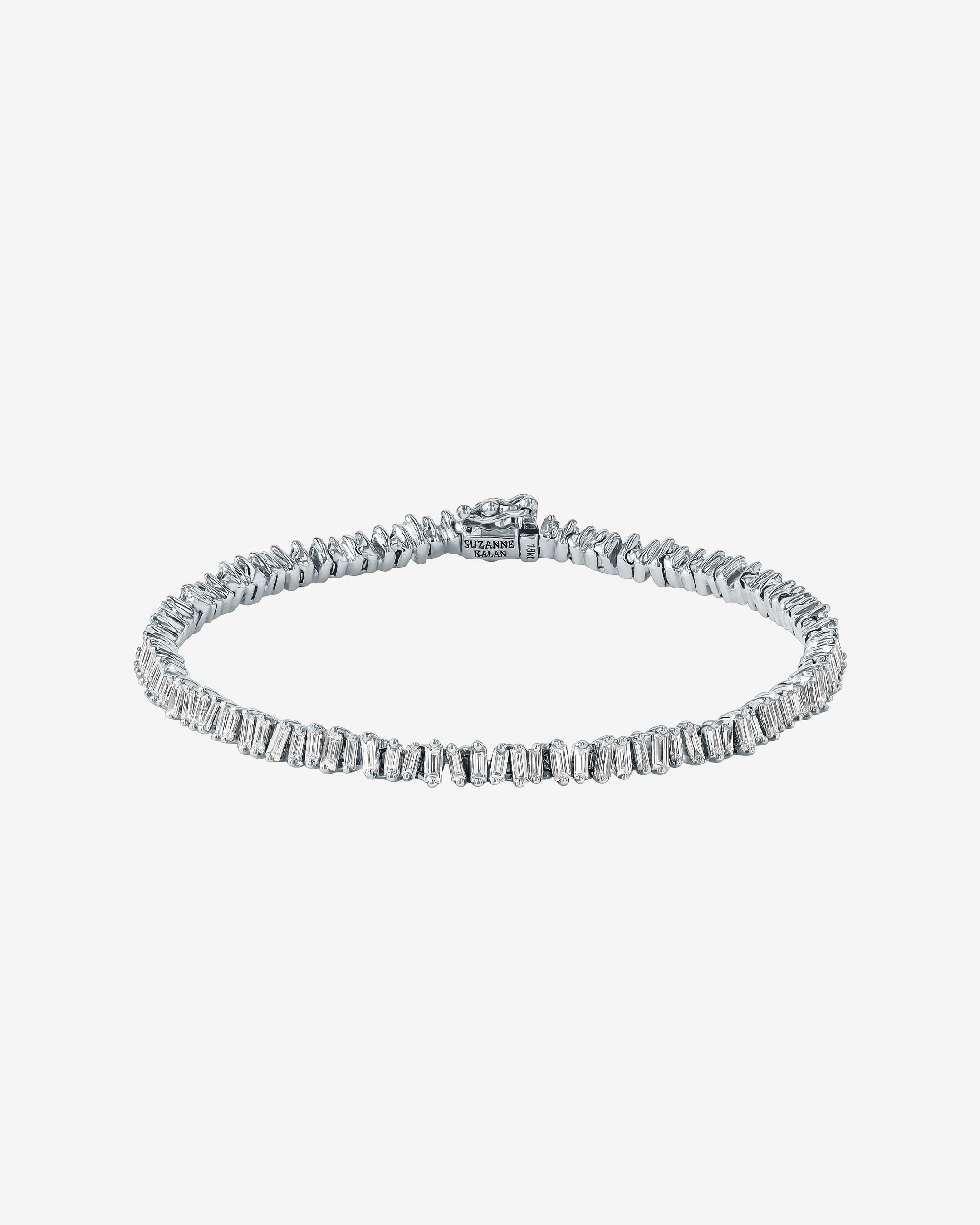 Suzanne Kalan Classic Mini Baguette Diamond Tennis Bracelet in 18k white gold
